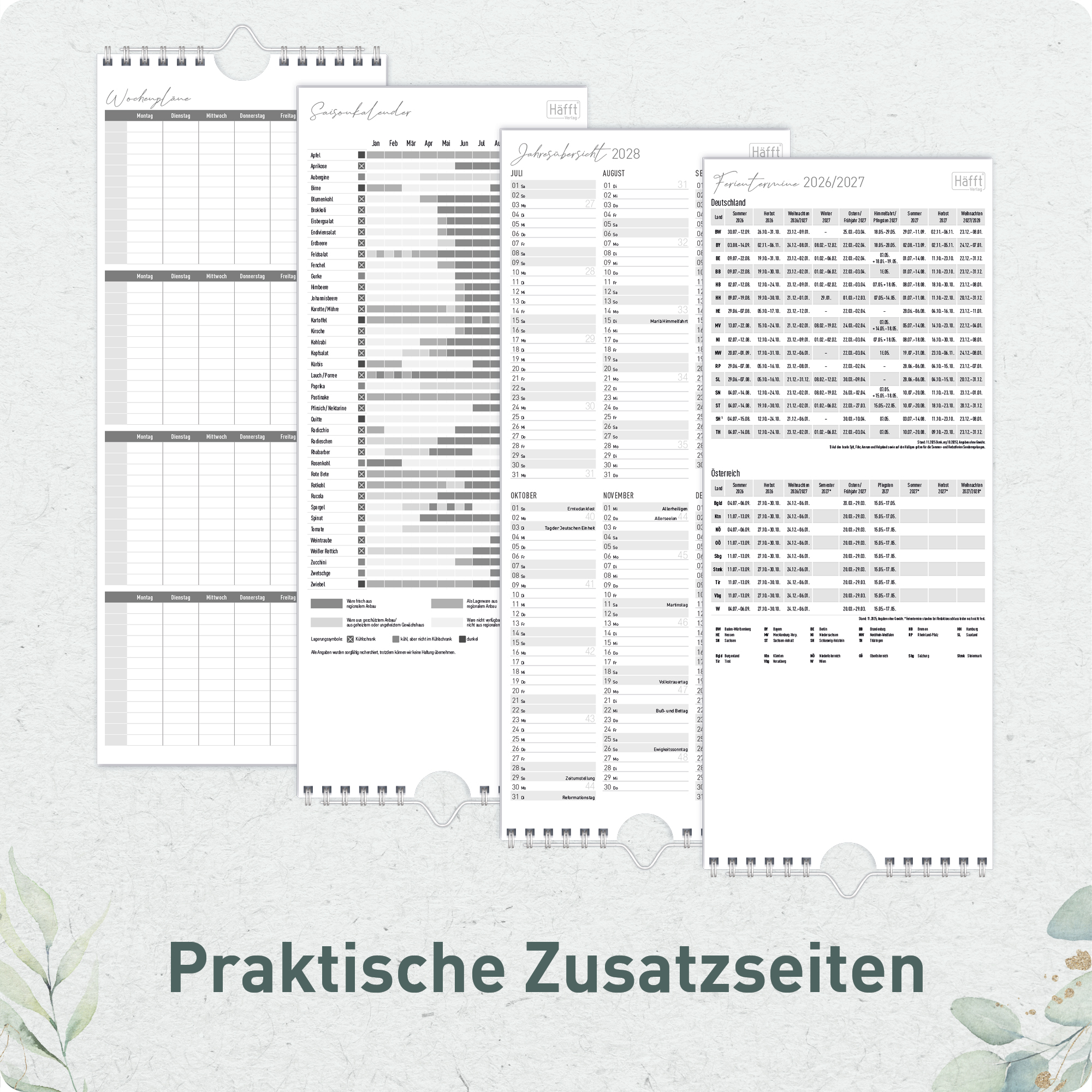 Artikelbild 6 des Artikels “Planer für Zwei kompakt 2026/2027 Wandkalender [Blattgold] “