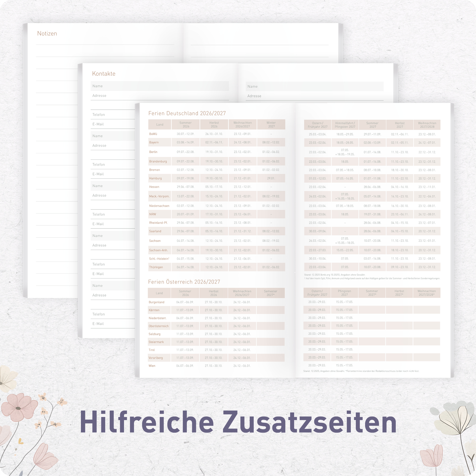 Artikelbild 6 des Artikels “Monatskalender 2026/2027 A6+ Slim Taschenkalender [Flower Joy] “