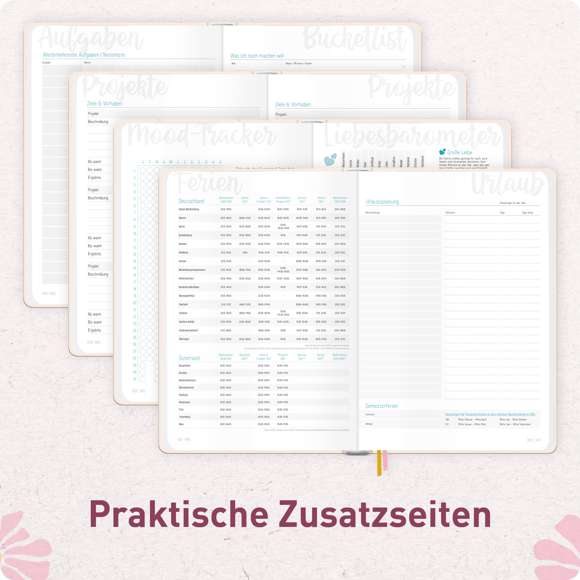 Artikelbild 6 des Artikels “Häfft-Timer A5 2027 [Pink Flowers] “