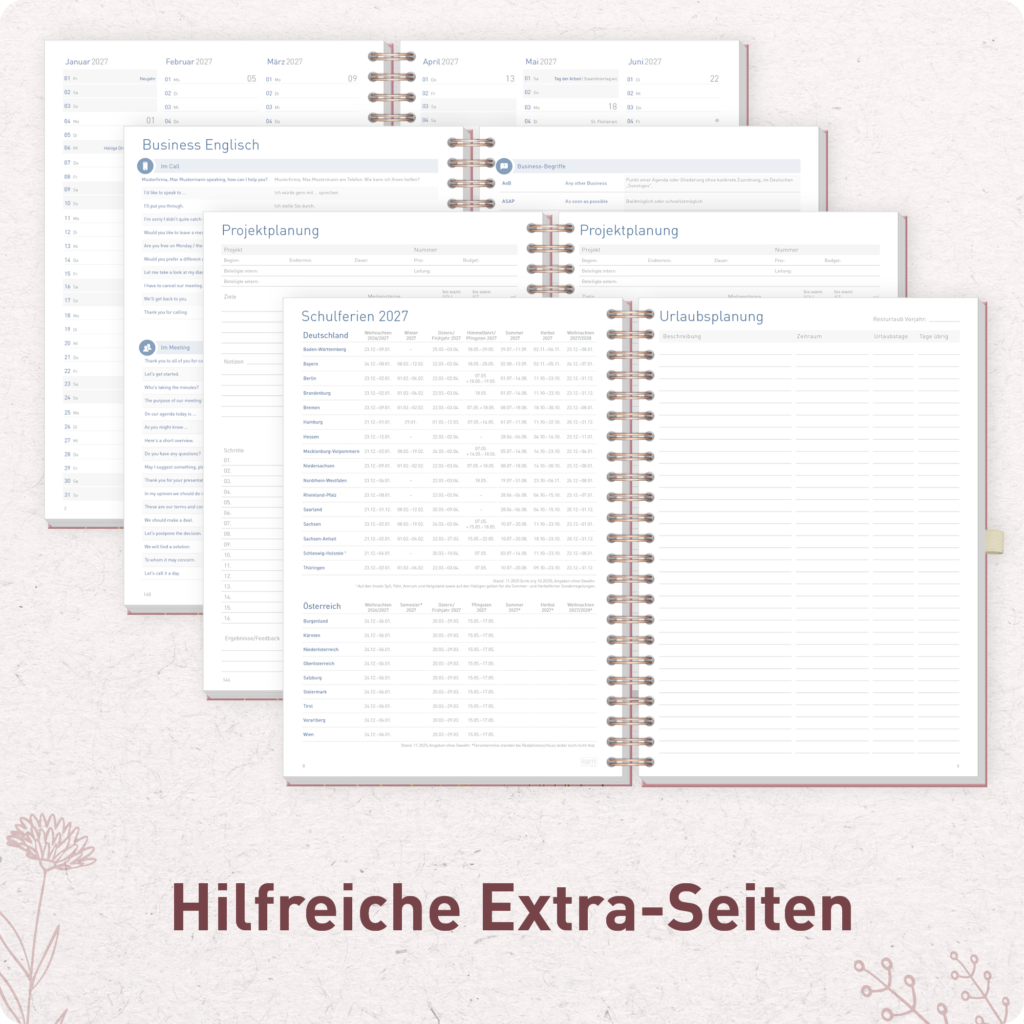Artikelbild 6 des Artikels “Business-Timer Maxi A4 2027 [Fine Flowers rosé] “