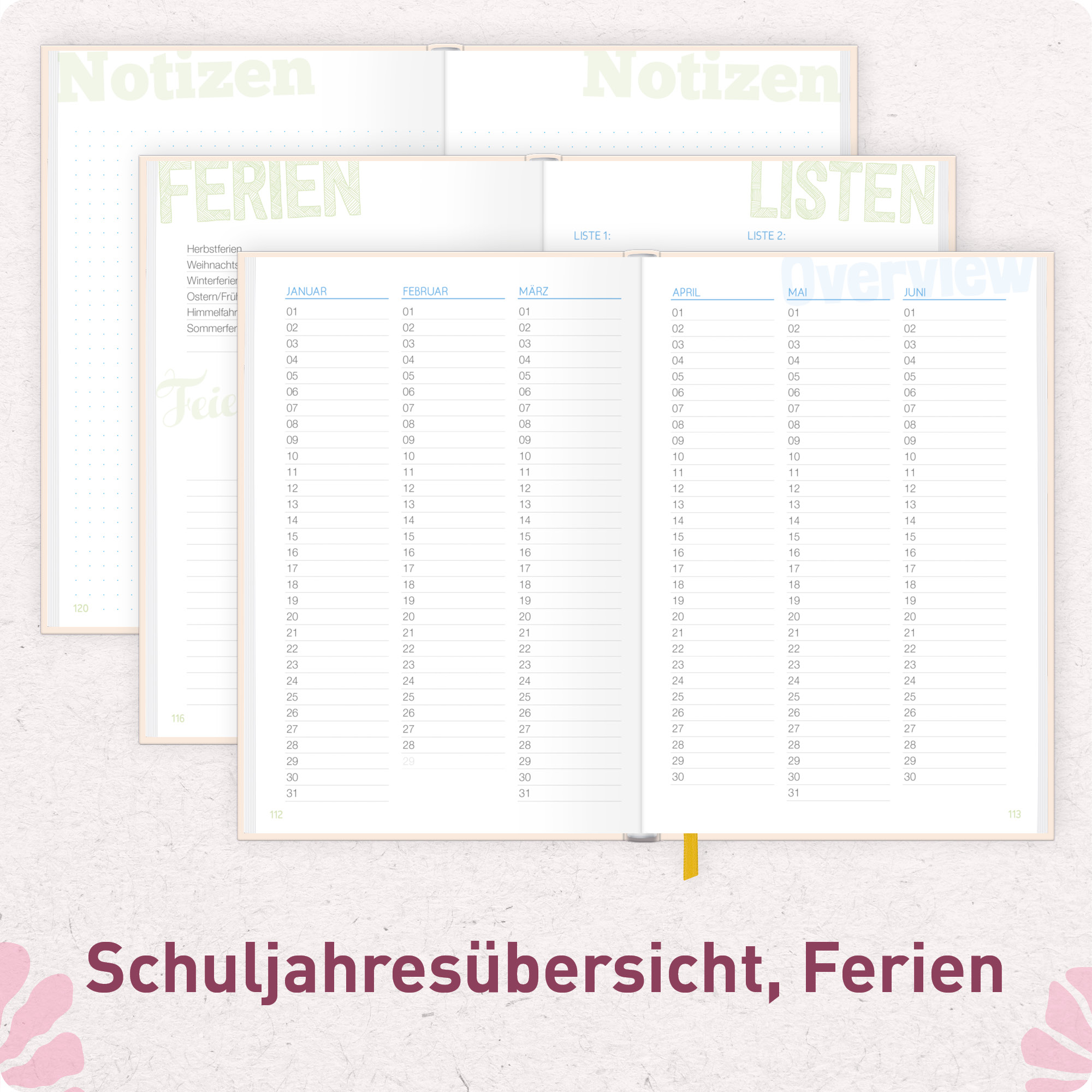 Artikelbild 6 des Artikels “Schulstuff Schülerplaner A5 [Pink Flowers] “