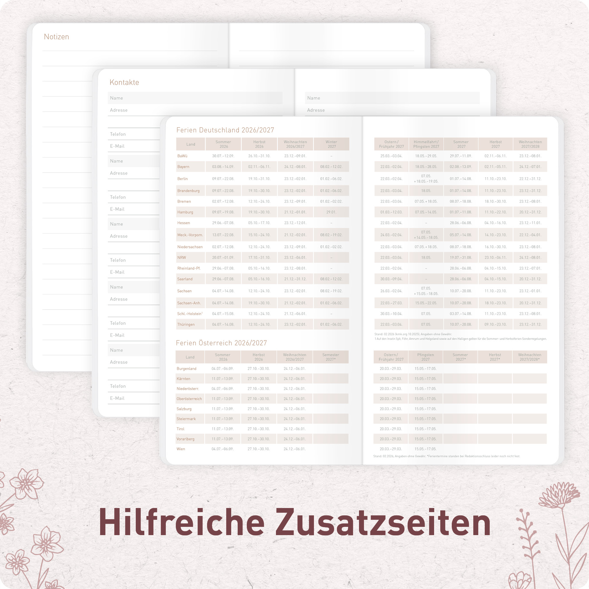 Artikelbild 6 des Artikels “Monatskalender Pocket Slim A6+ 2027 [Fine Flowers rosé] “