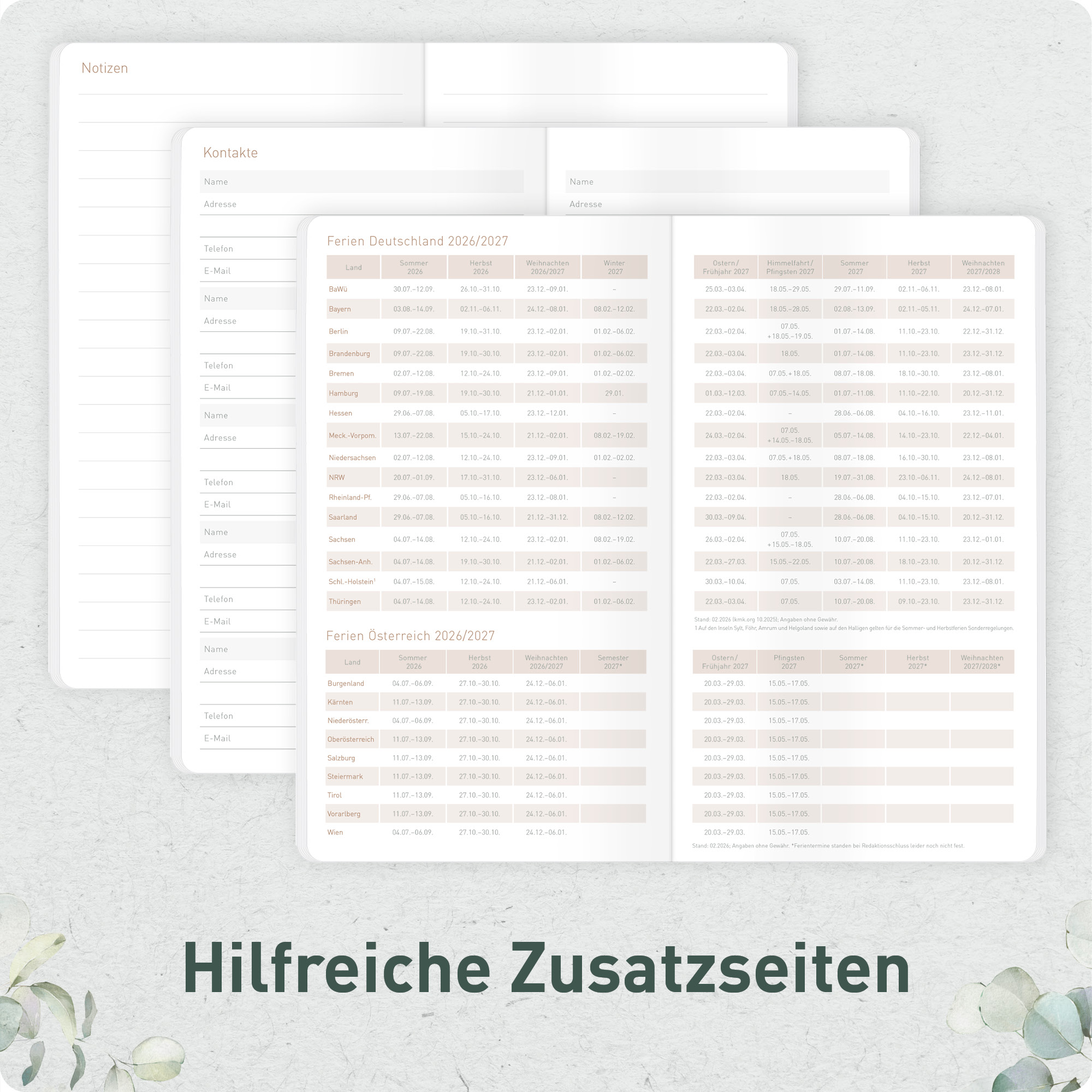 Artikelbild 6 des Artikels “Monatskalender Pocket Slim A6+ 2027 [Minty Leaves] “