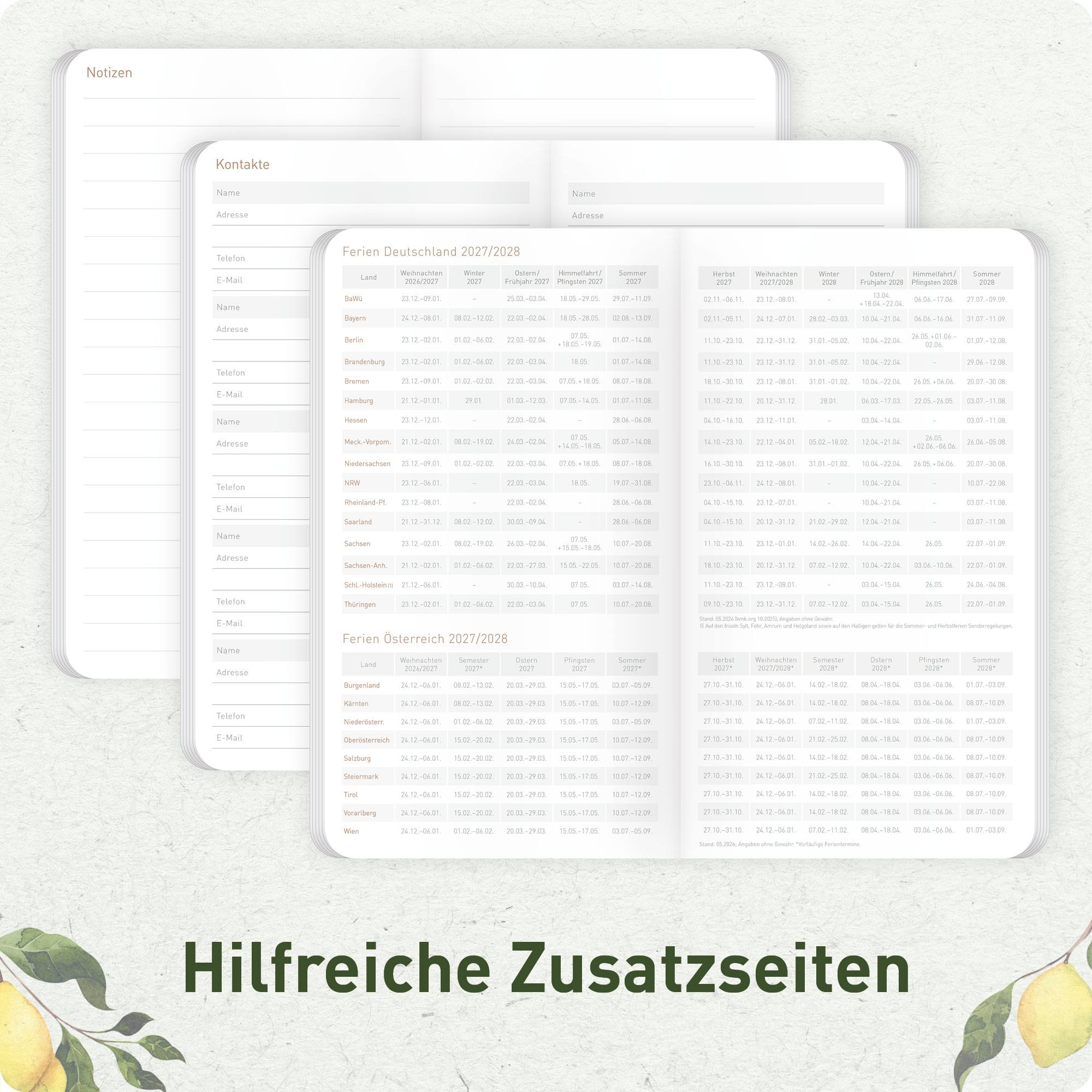 Artikelbild 6 des Artikels “Monatskalender Square A6+ 2027 [Lemon Times] “