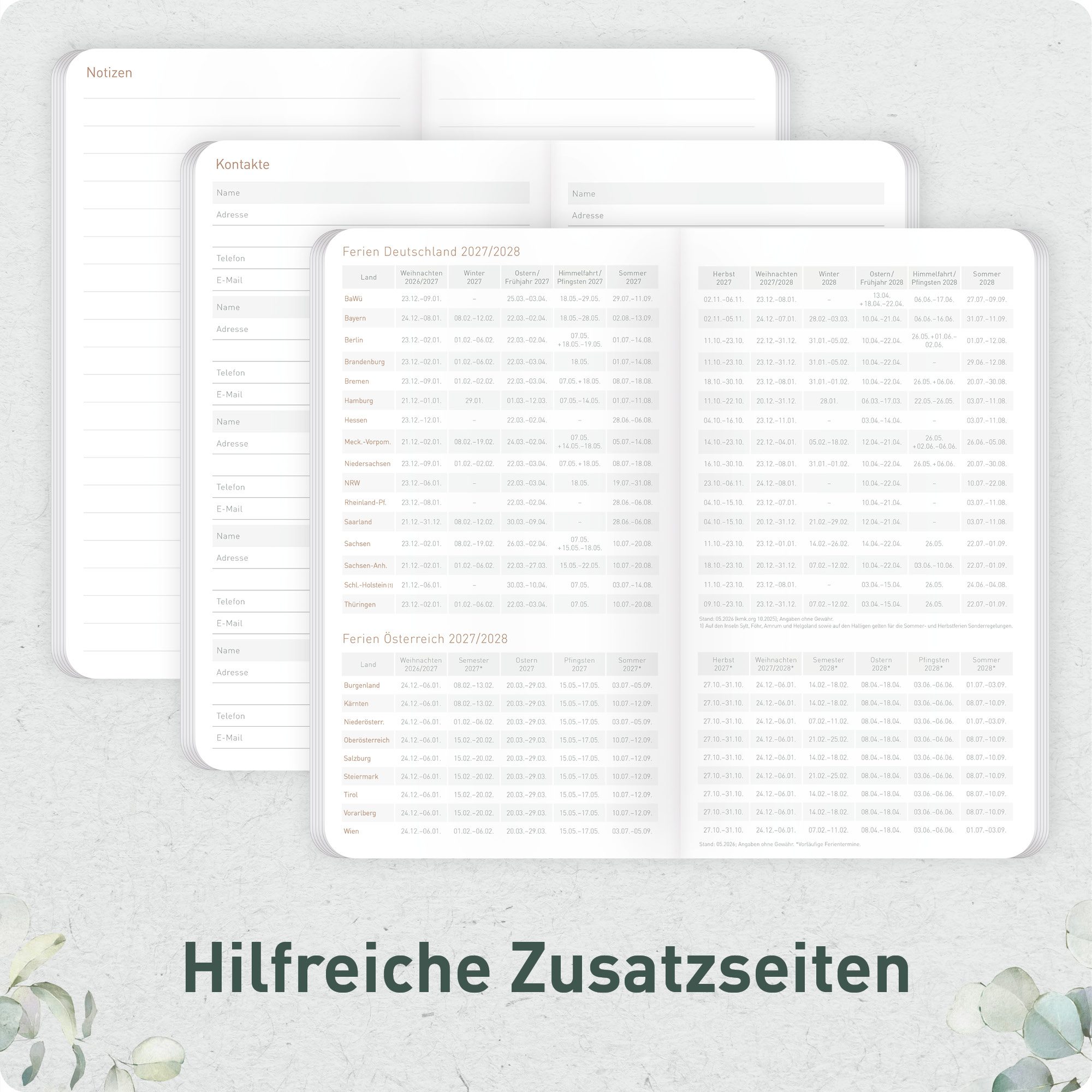 Artikelbild 6 des Artikels “Monatskalender Square A6+ 2027 [Minty Leaves] “