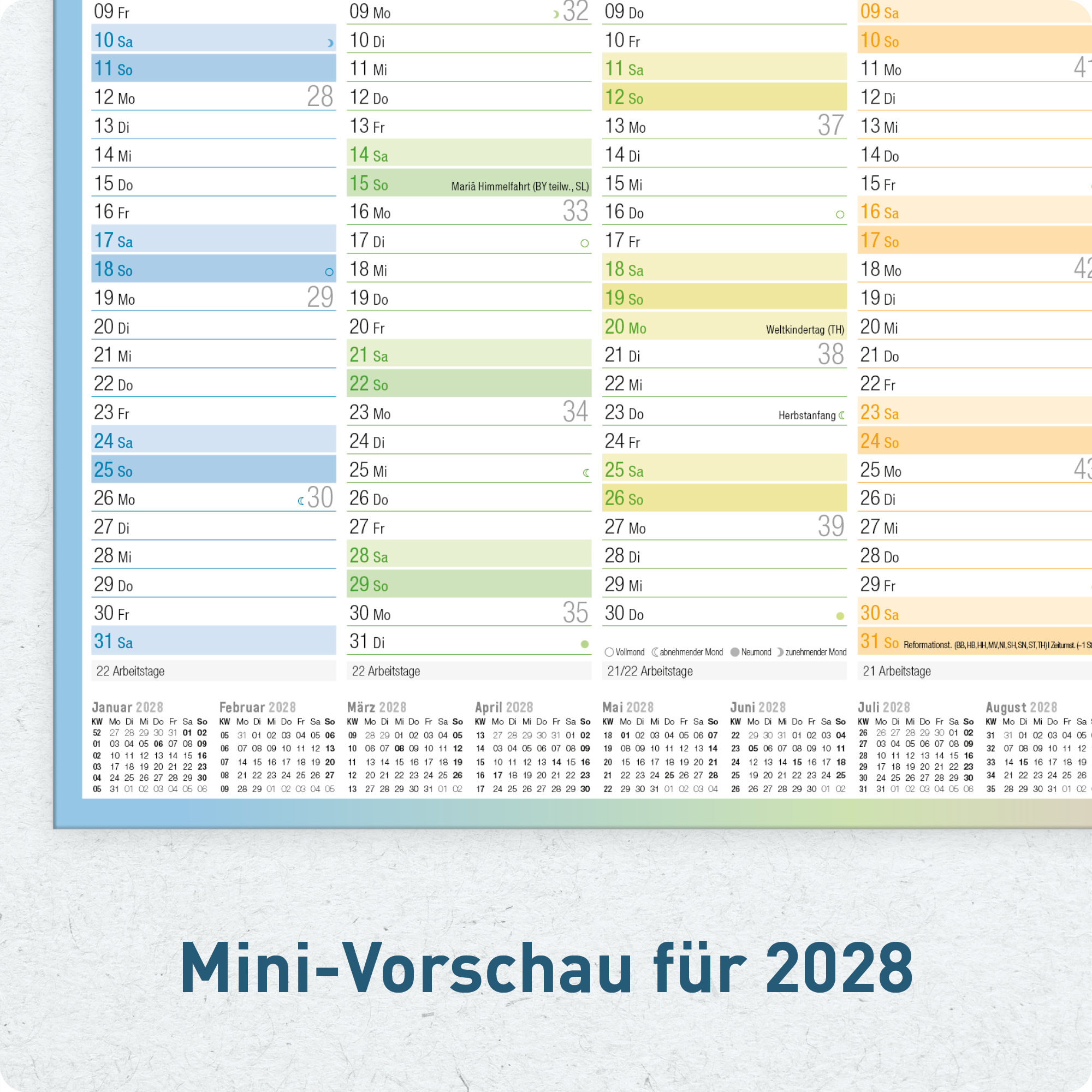 Artikelbild 6 des Artikels “Tafelkalender Premium A4 quer [Rainbow] “
