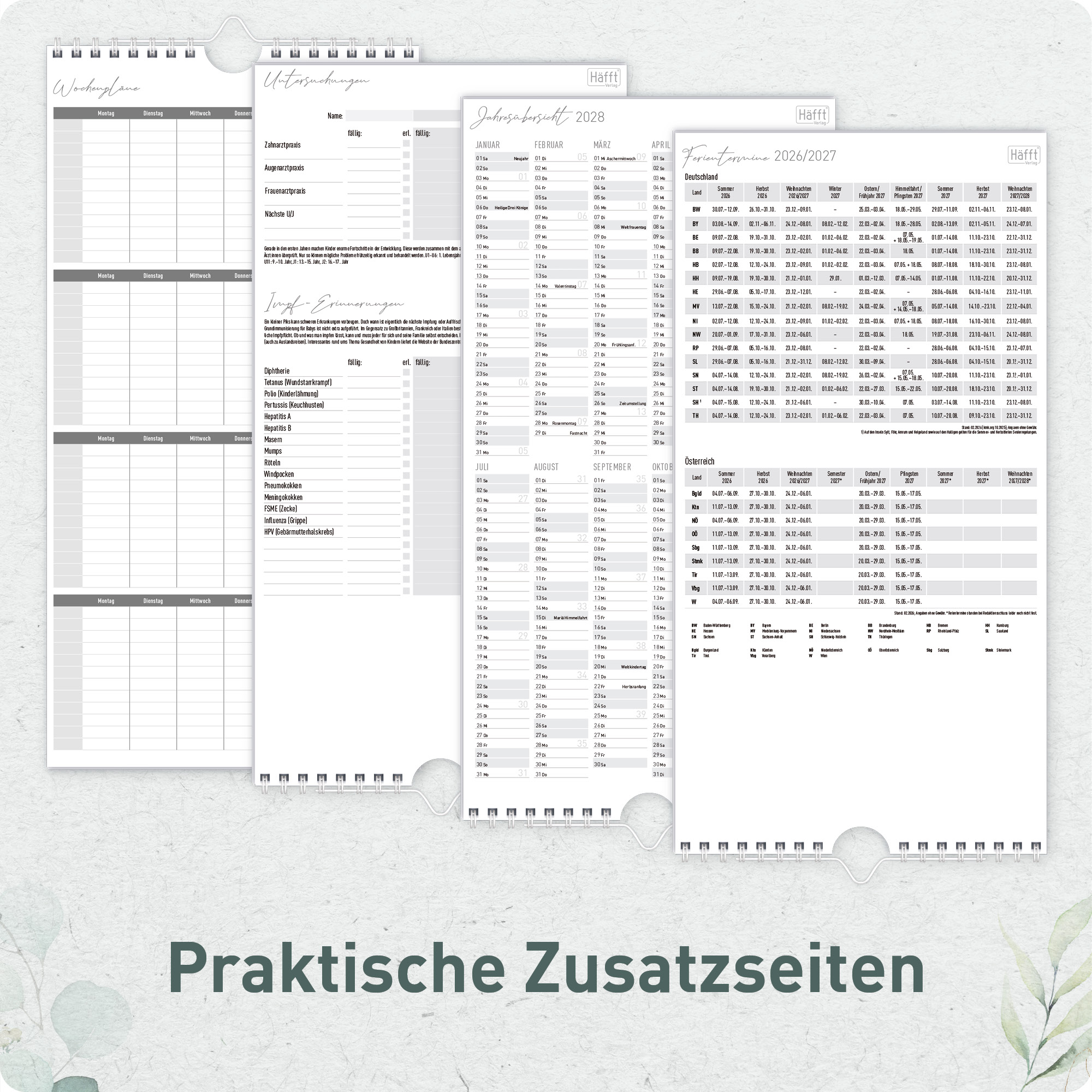Artikelbild 6 des Artikels “Familienplaner kompakt 2027 Wandkalender mit 4 Spalten [Blattgold] “