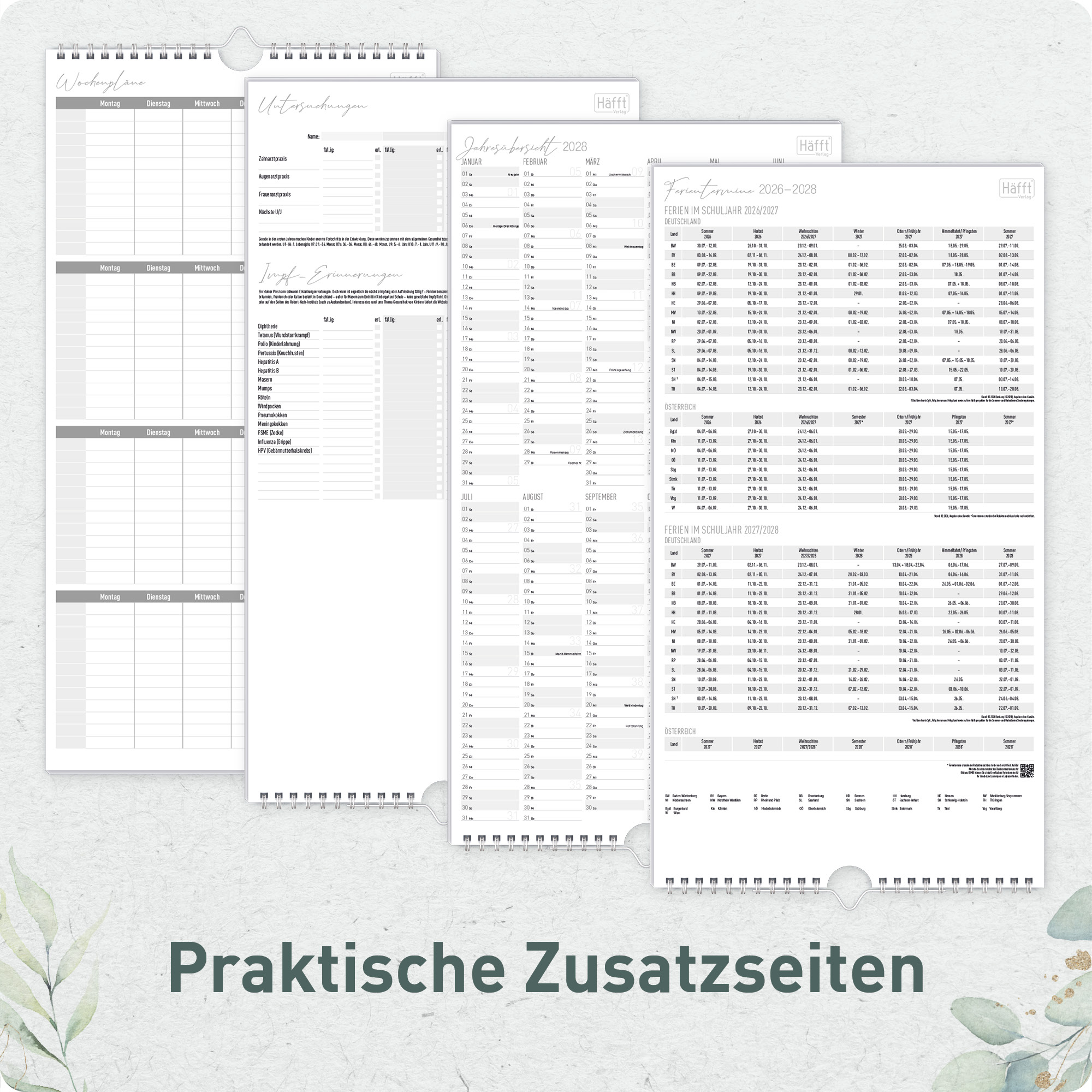 Artikelbild 6 des Artikels “Familienplaner 2027 Wandkalender mit 5 Spalten [Blattgold] “