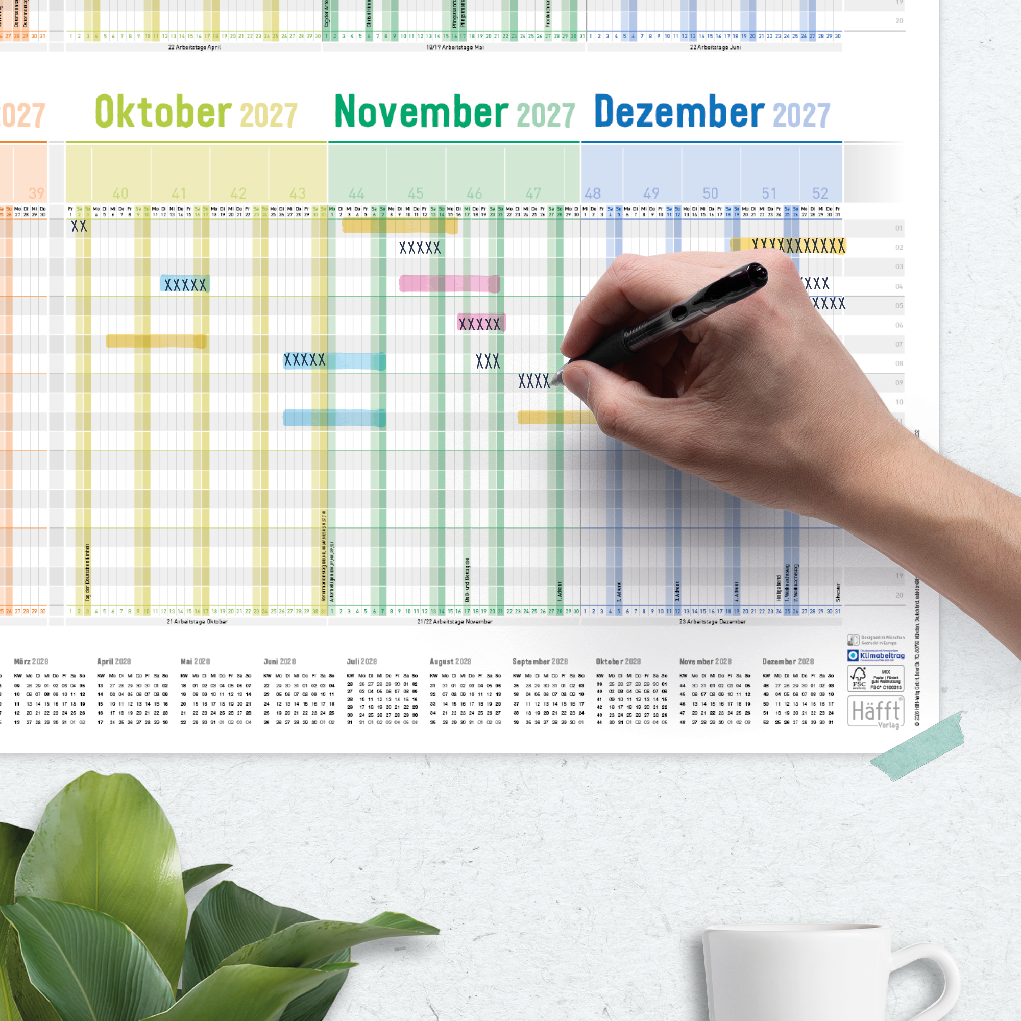 Artikelbild 6 des Artikels “Urlaubsplaner / Teamkalender 2027 A1 + quer [Rainbow] “