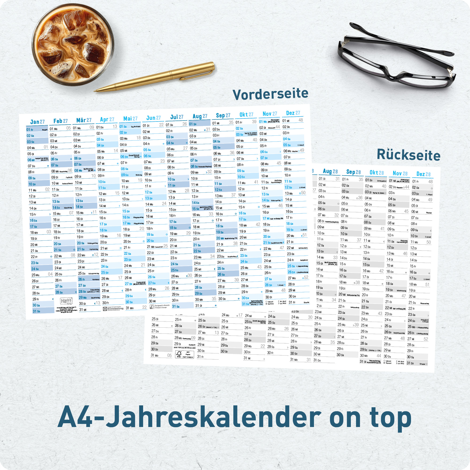 Artikelbild 6 des Artikels “Wandkalender 2027 A1 + quer [Blau] “