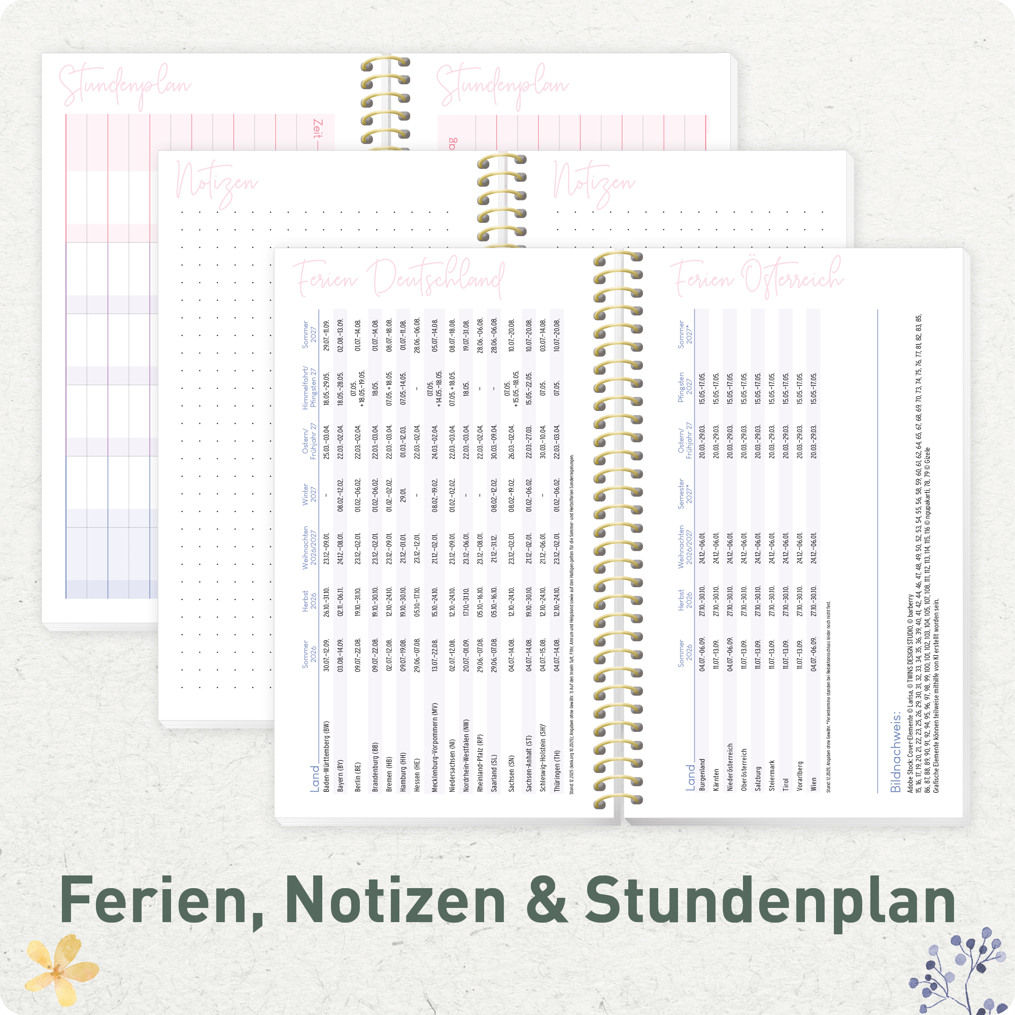 Artikelbild 6 des Artikels “College-Timer A6 Slim 2026/2027 [Wild Blossoms] “