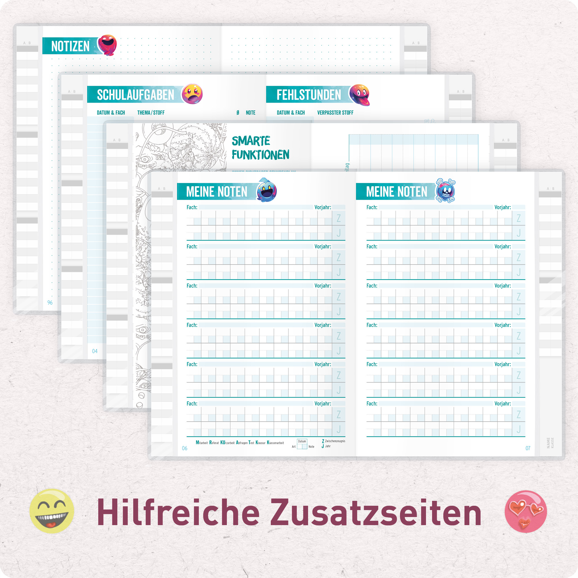 Artikelbild 6 des Artikels “Häfft Smart - Das Aufgabenheft mit Umschlag [Pink Flowers] “