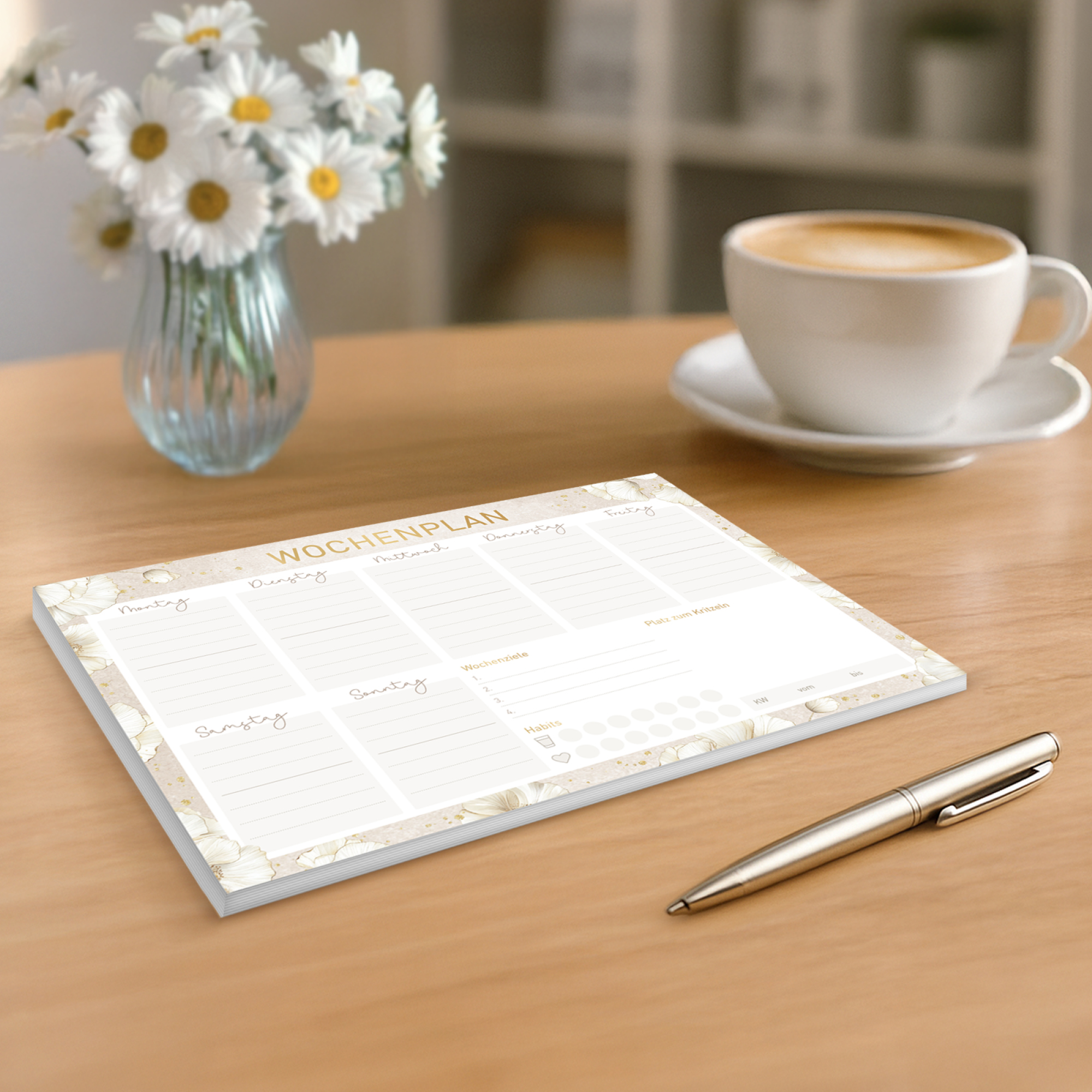 Artikelbild 6 des Artikels “paper&you Block A5 Wochenplan [Golden Blossoms] “