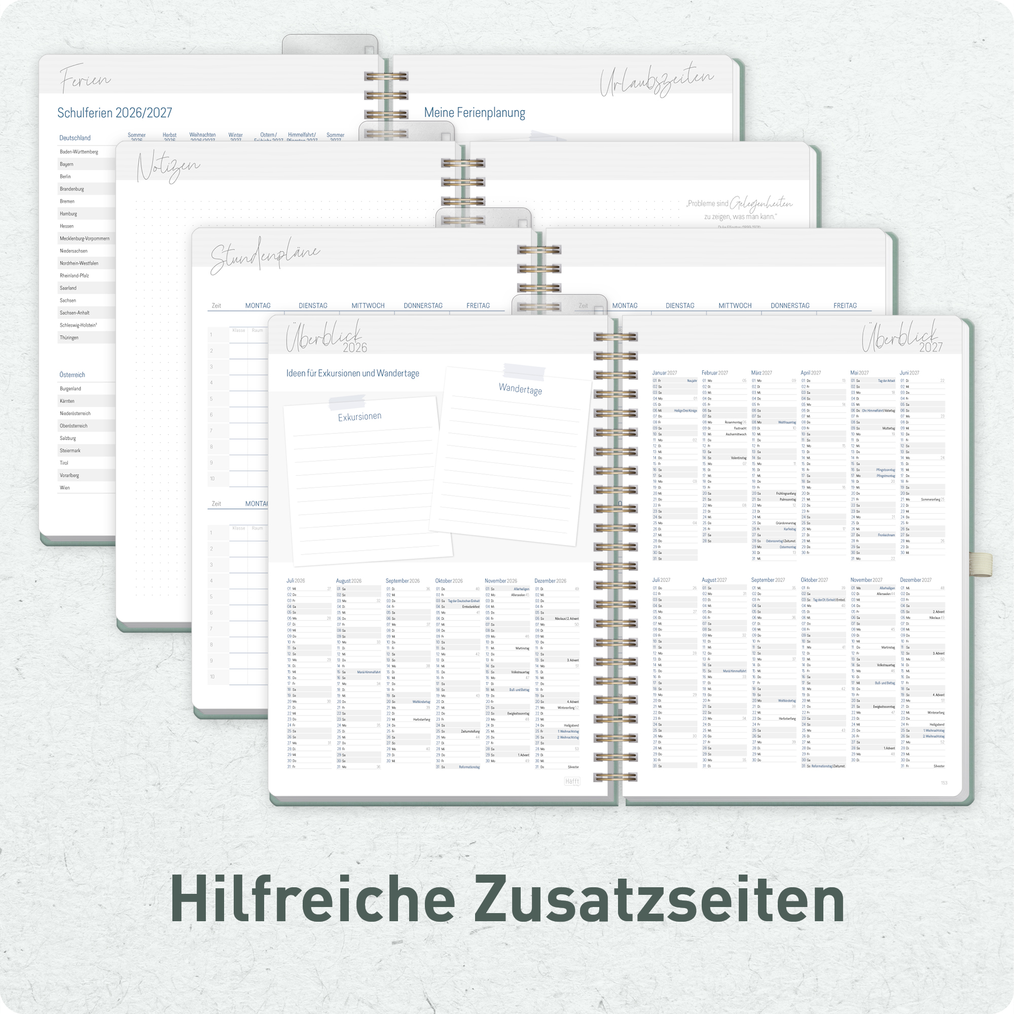 Artikelbild 6 des Artikels “Lehrer-Planer Maxi Deluxe A4+ 26/27 [Green Canvas] “