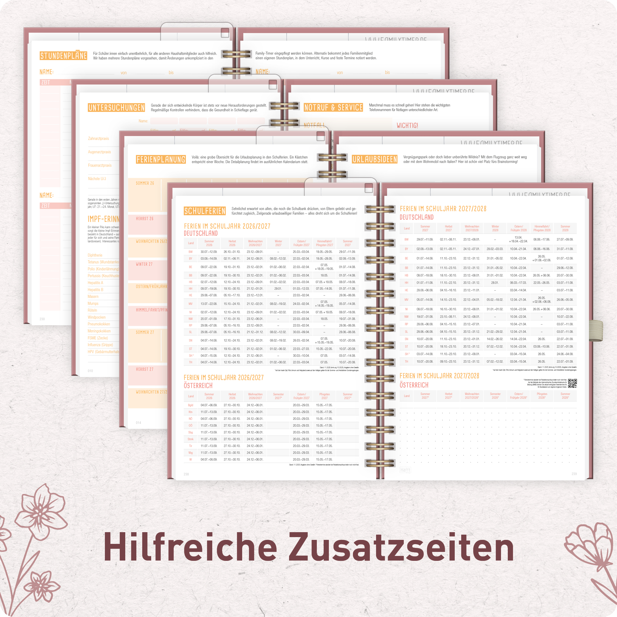 Artikelbild 6 des Artikels “Family-Timer Deluxe A5 2026 2027 [Fine Flowers rosé] “