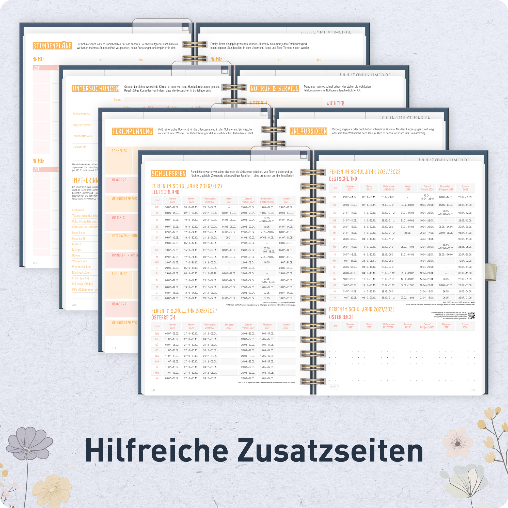 Artikelbild 6 des Artikels “Family-Timer Deluxe A5 2026 2027 [Flower Joy blue] “