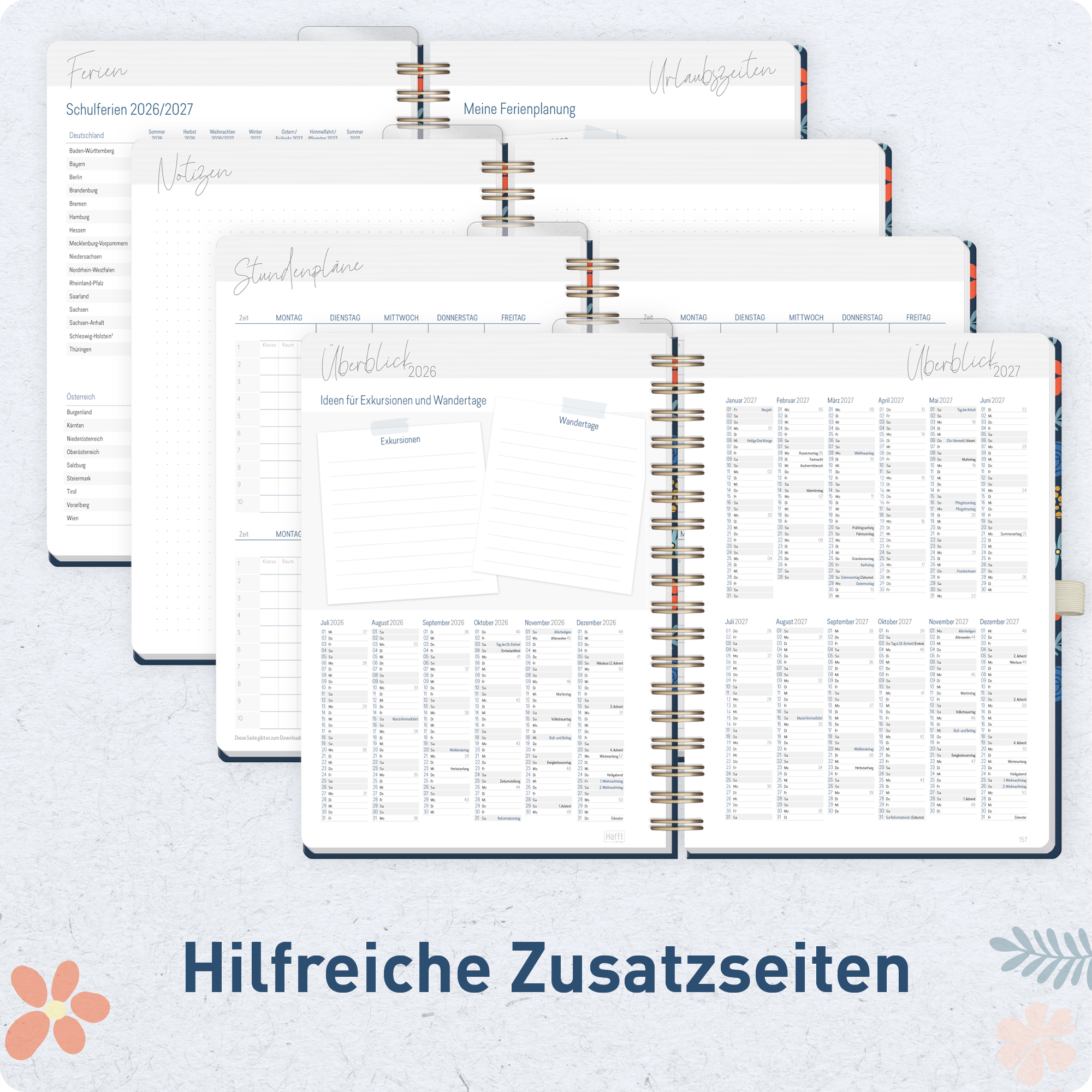 Artikelbild 6 des Artikels “Lehrer-Planer Deluxe A5+ 26/27 [Flowers & Leaves] “