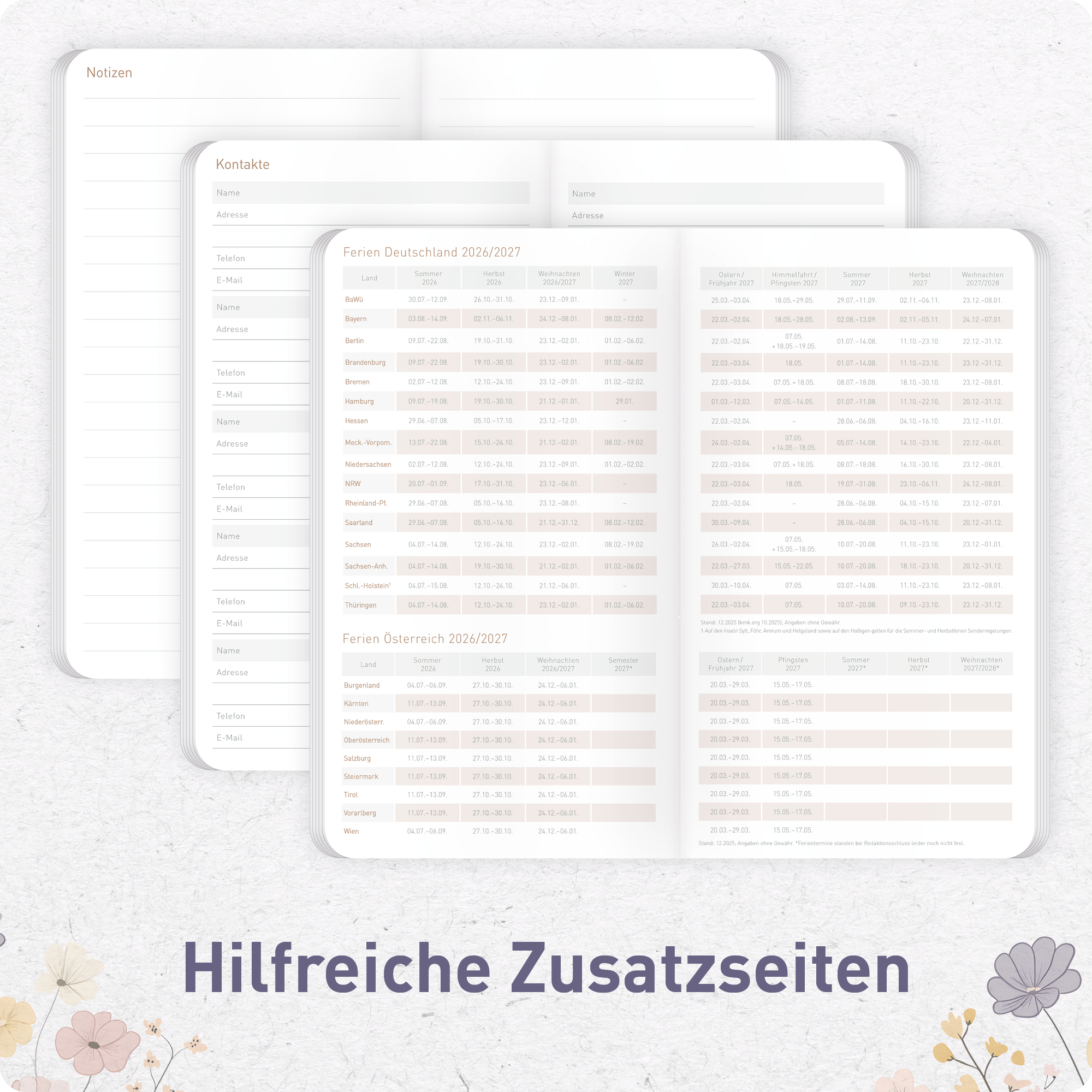 Artikelbild 6 des Artikels “Monatskalender 2026/2027 Square A6+ Taschenkalender [Flower Joy] “