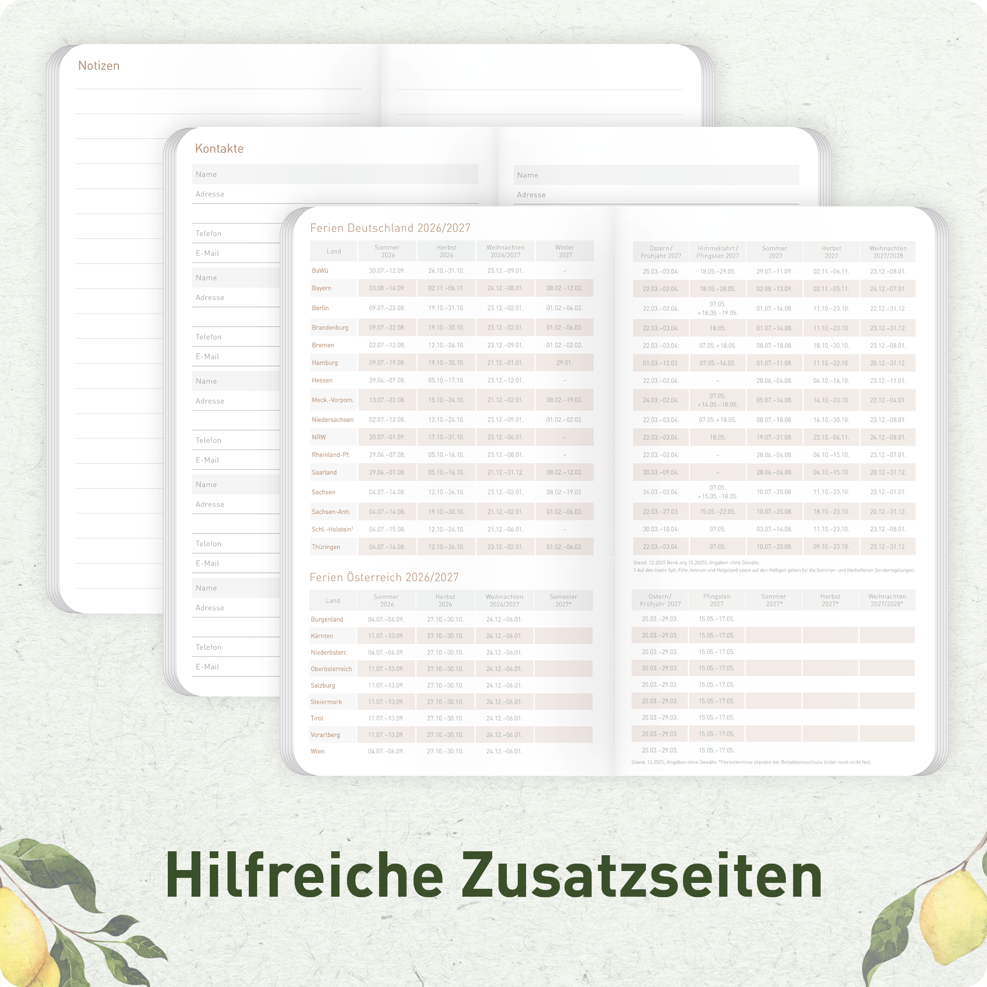 Artikelbild 6 des Artikels “Monatskalender 2026/2027 Square A6+ Taschenkalender [Lemon Times] “