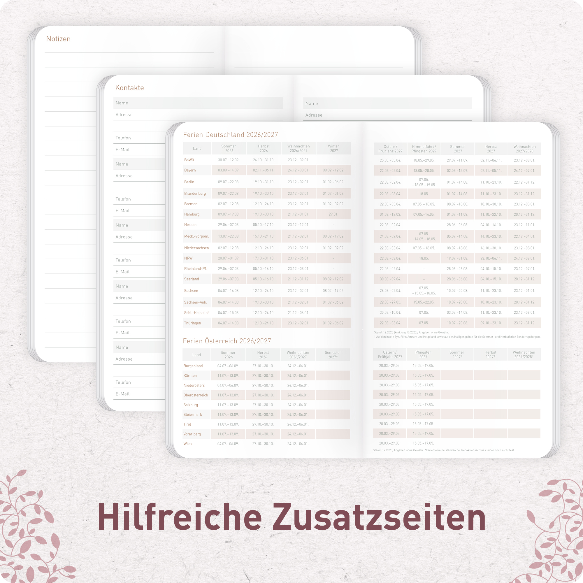 Artikelbild 6 des Artikels “Monatskalender 2026/2027 Square A6+ Taschenkalender 17 Monate [Red Leaves] “