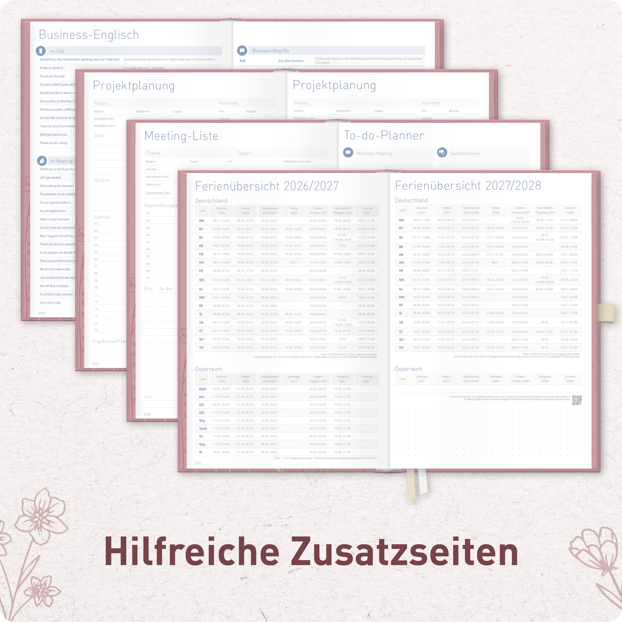 Artikelbild 6 des Artikels “Business-Timer Deluxe A5 2026/2027 [Fine Flowers rosé] “