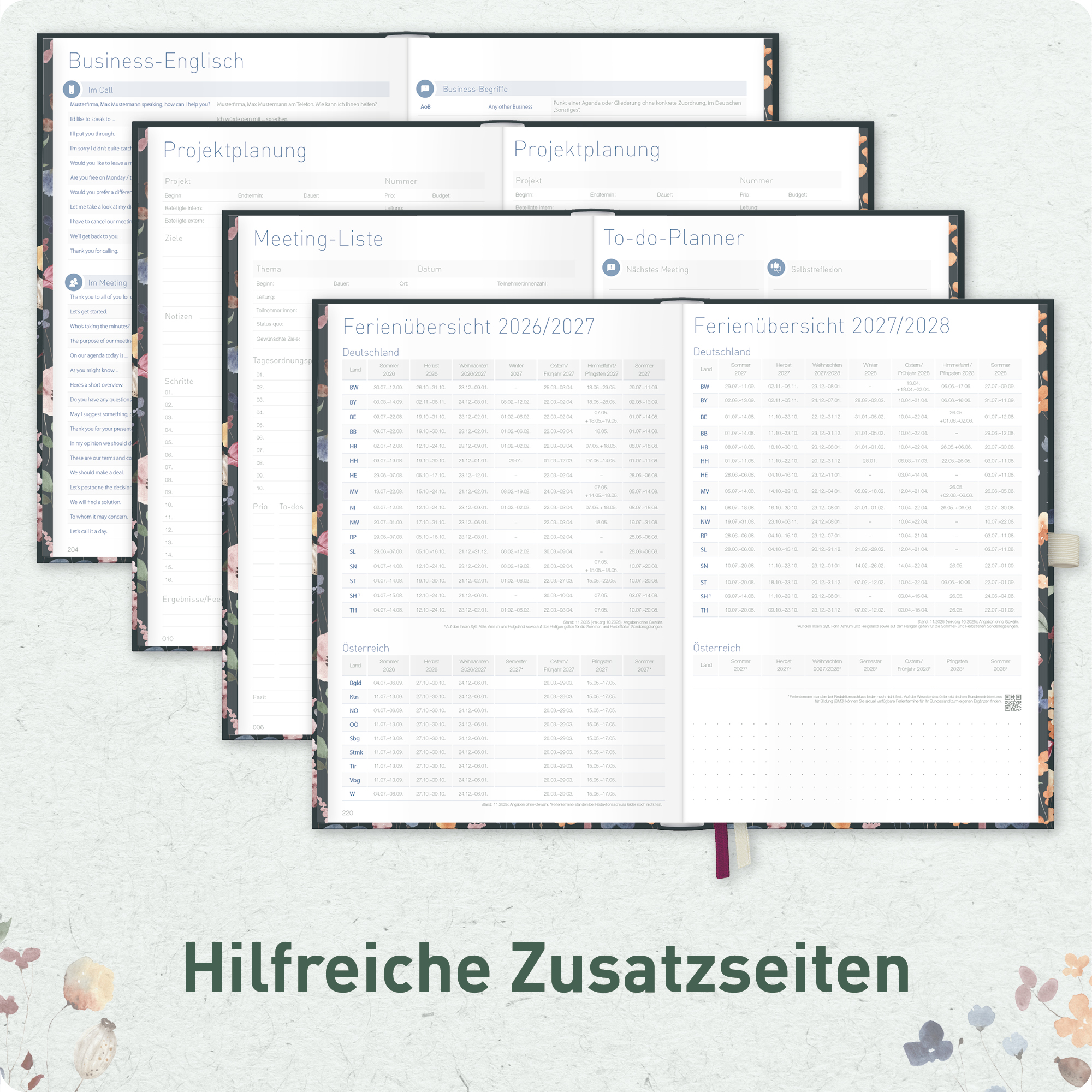 Artikelbild 6 des Artikels “Business-Timer Deluxe A5 2026/2027 A5 [Flower Inspiration] “