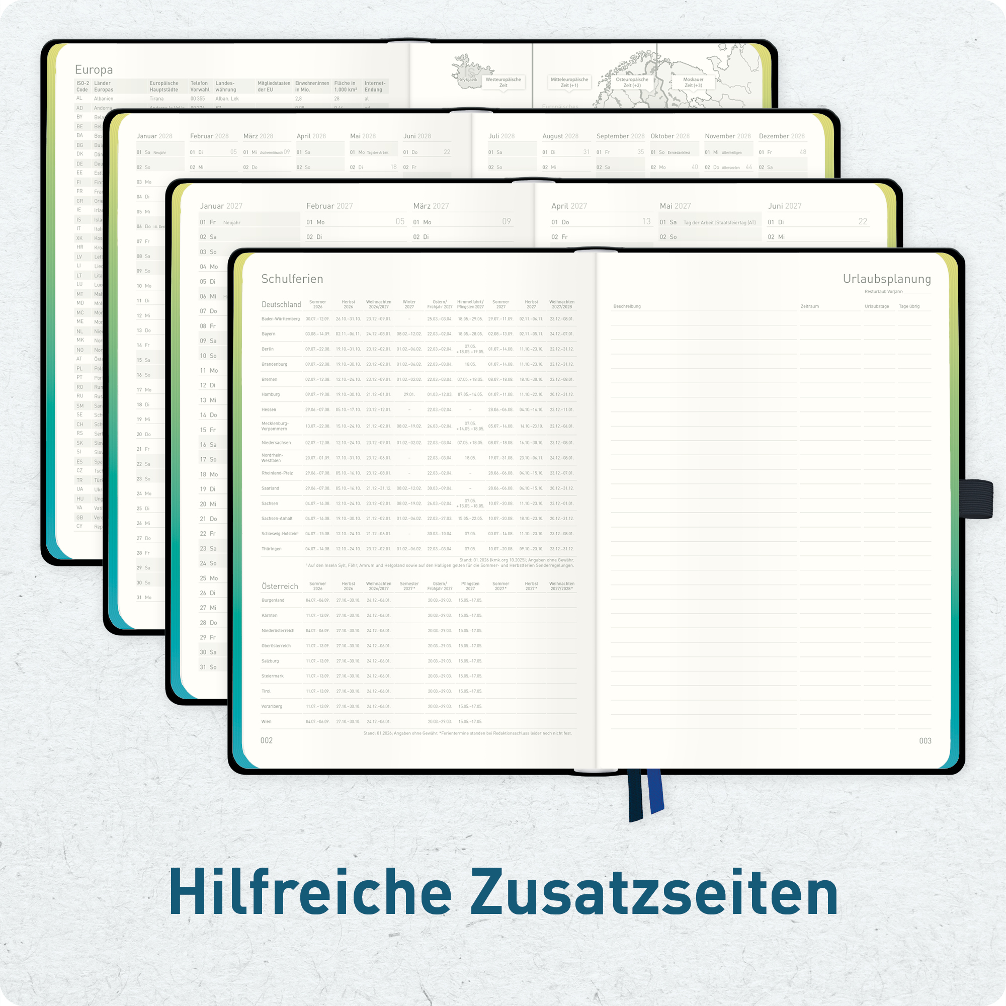 Artikelbild 6 des Artikels “Wochen-Notiz-Kalender 2026/2027 A5 [Black Rainbow] “