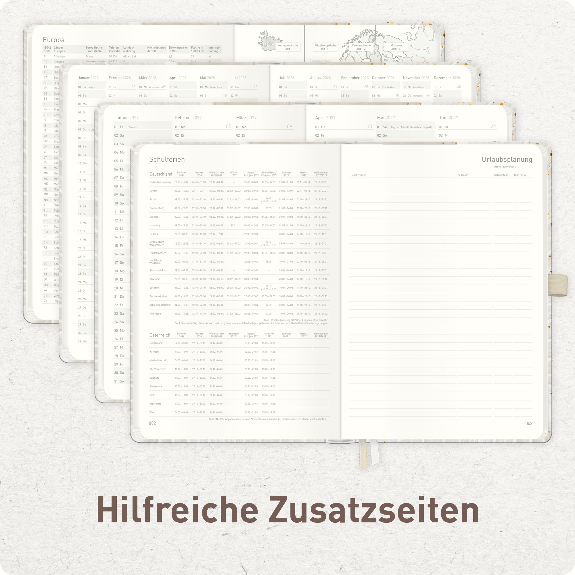 Artikelbild 6 des Artikels “Wochen-Notiz-Kalender 2026/2027 A5 [Sparkling Leaf] “