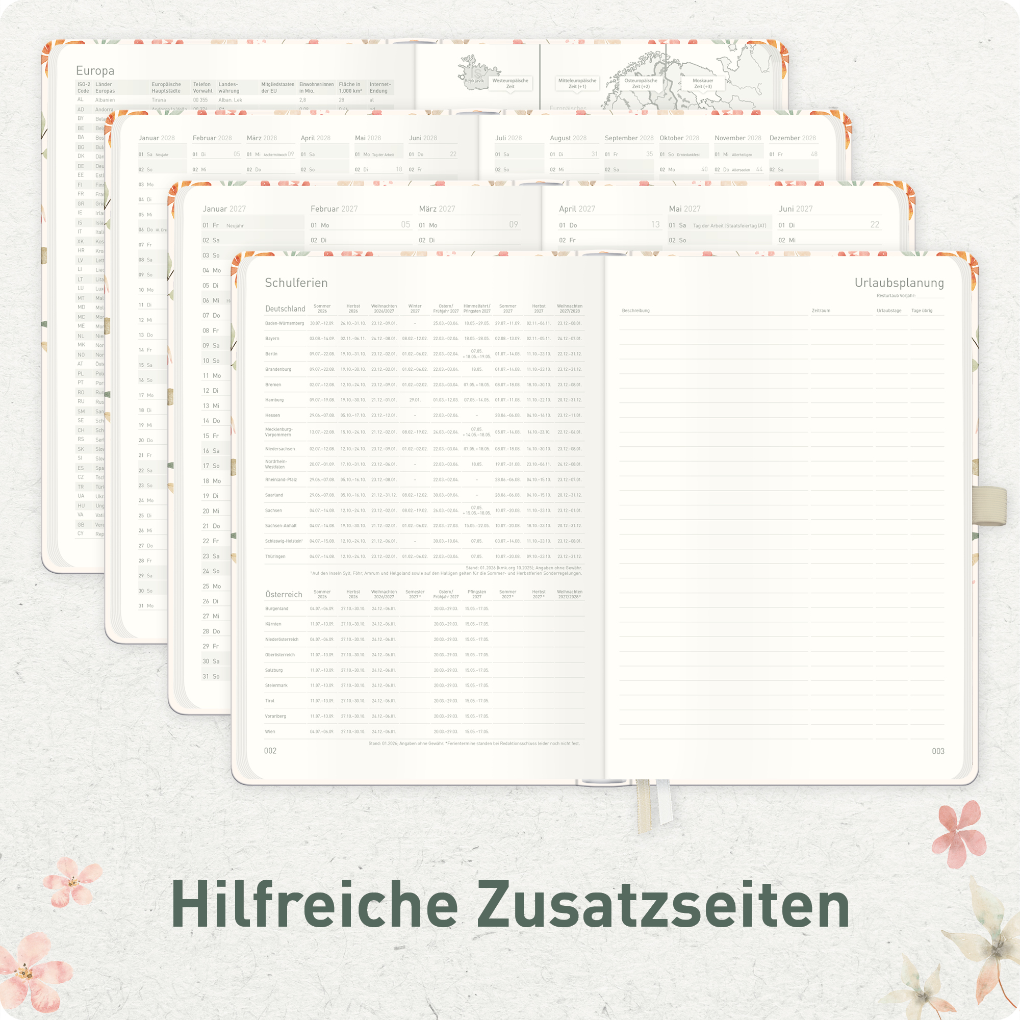 Artikelbild 6 des Artikels “Wochen-Notiz-Kalender 2026/2027 A5 [Wild Blossoms] “