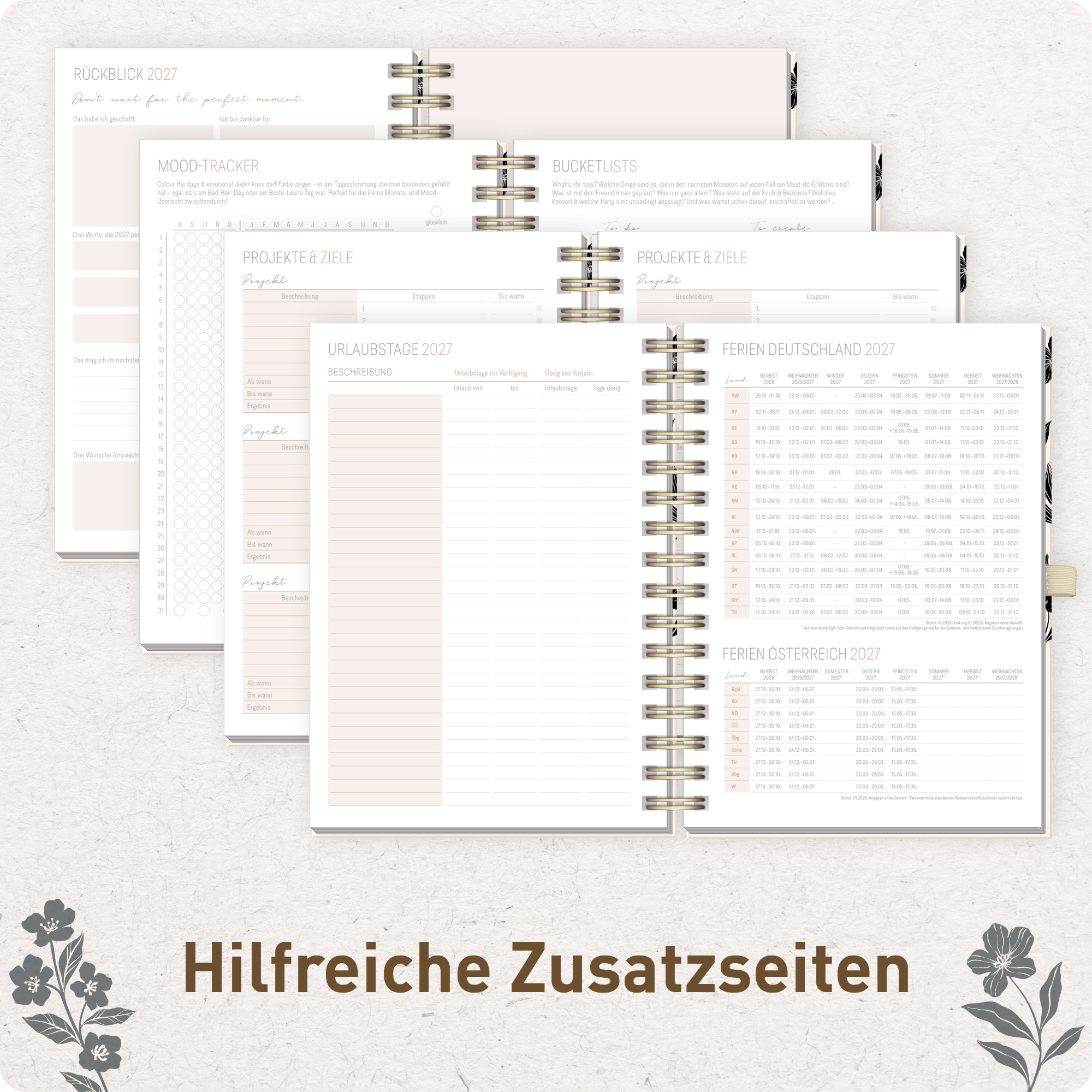 Artikelbild 6 des Artikels “Lieblings-Timer Deluxe A5 2026/2027 [Black Flower] “