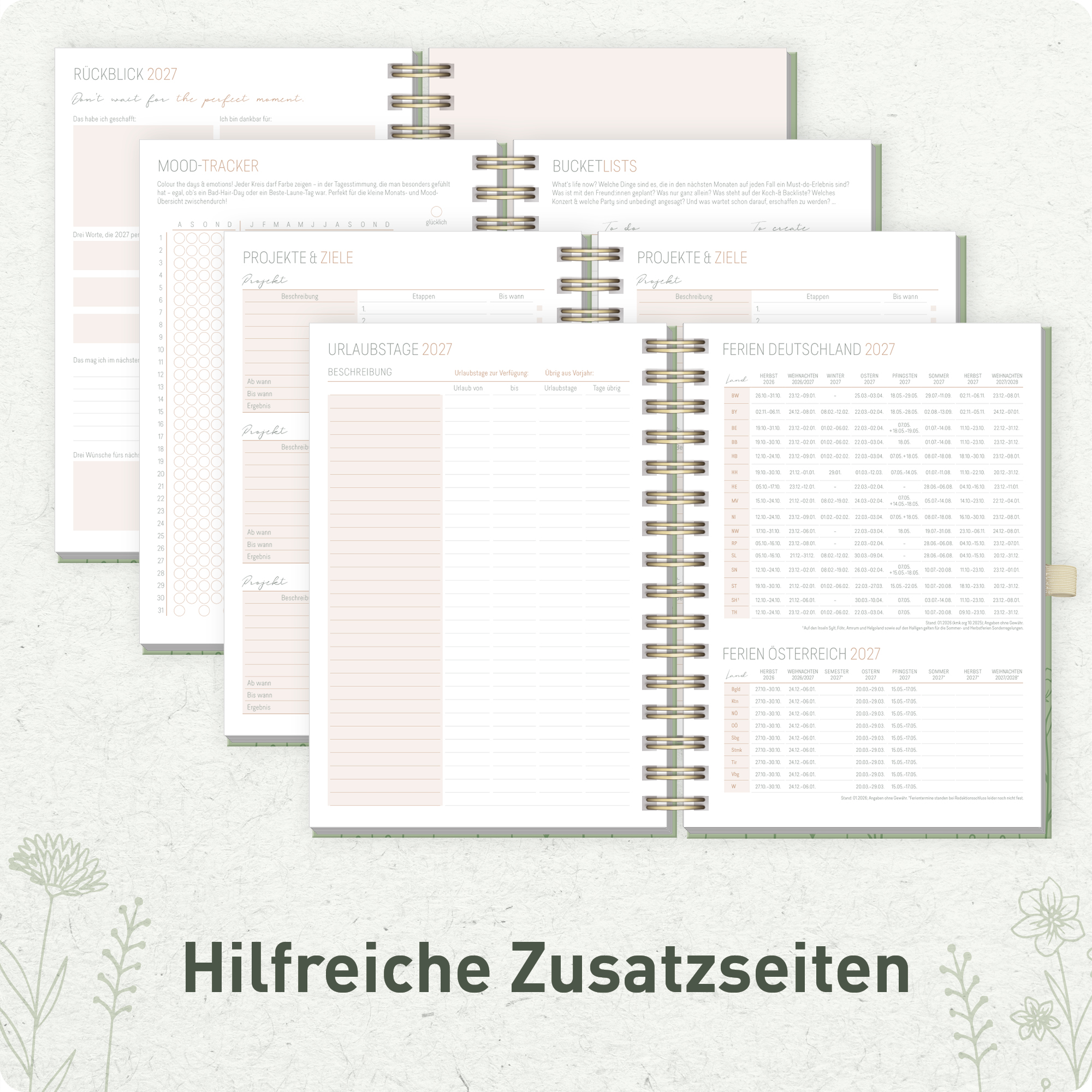 Artikelbild 6 des Artikels “Lieblings-Timer Deluxe A5 2026/2027 [Fine Flowers salbei] “