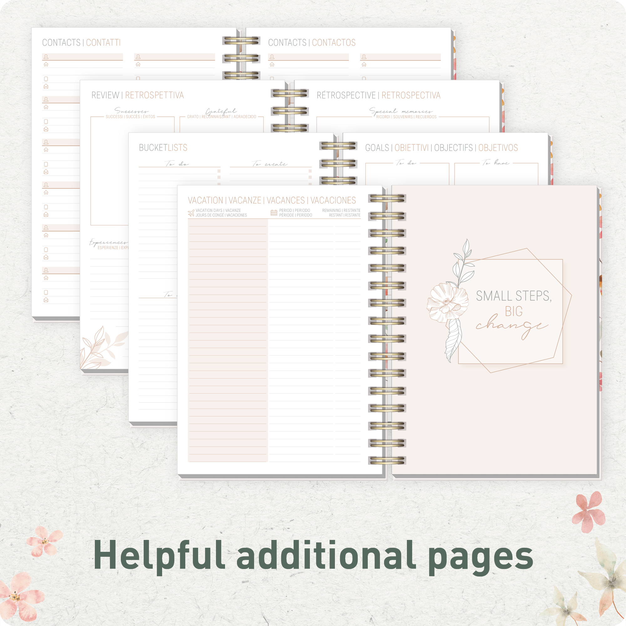 Artikelbild 6 des Artikels “Lieblings-Timer A5 2026/2027 A5 auf Englisch (+ IT/FR/ES) [Wild Blossoms] “