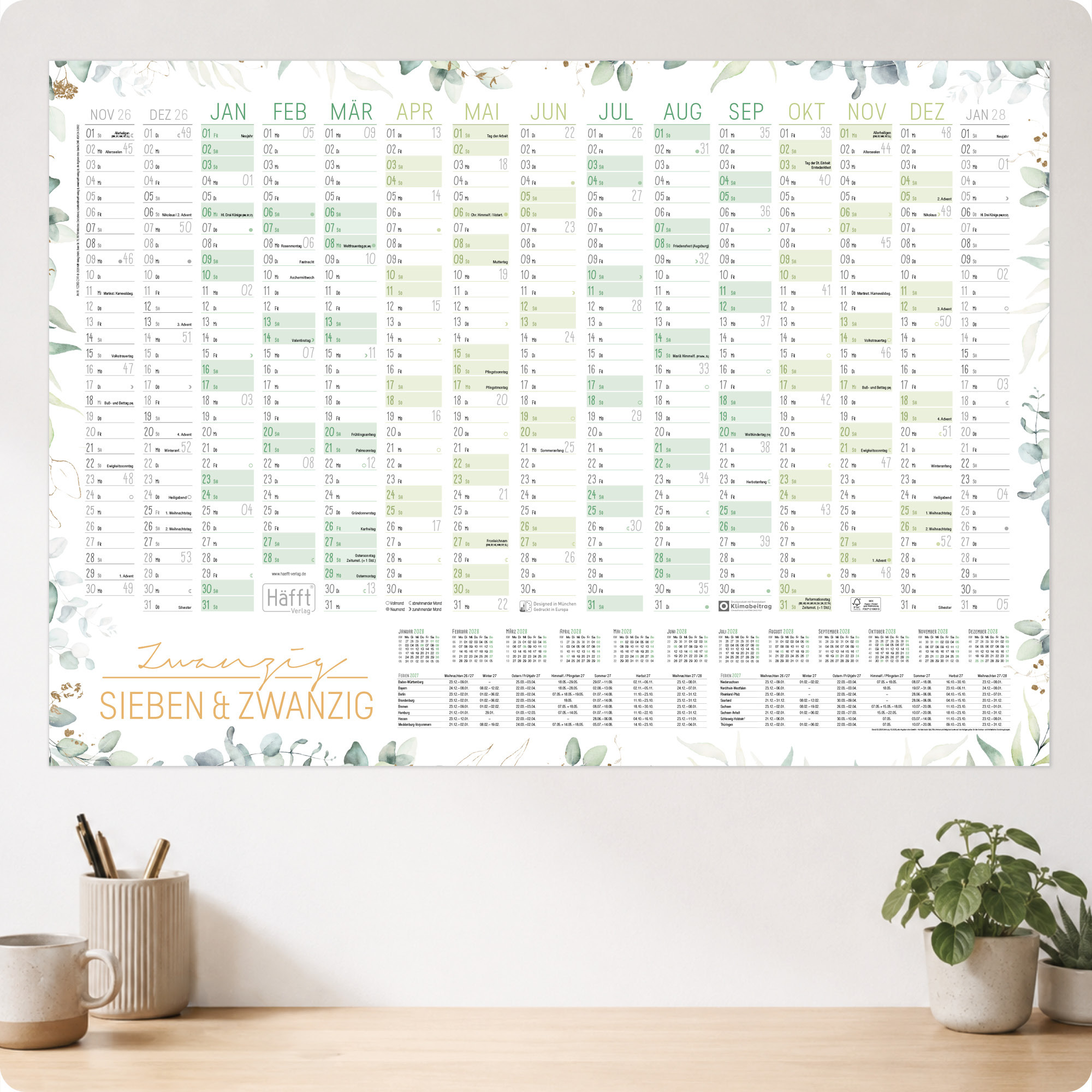 Artikelbild 6 des Artikels “Abwischbarer Wandkalender 2027 A1+ [Blattgold] “