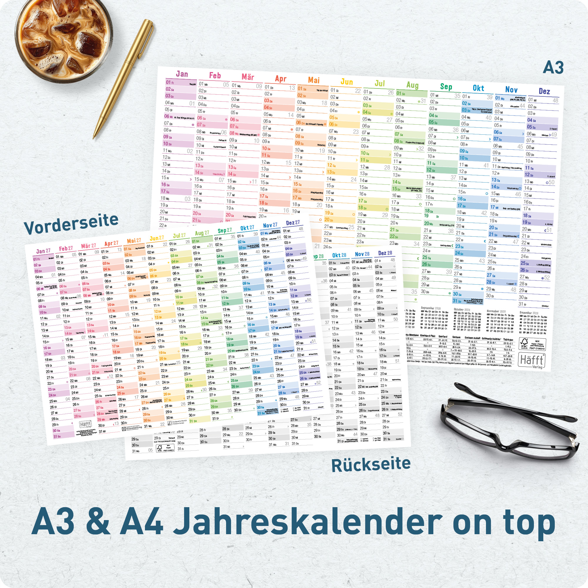 Artikelbild 6 des Artikels “Wandkalender 2027 A2 gefalzt quer [Rainbow] “