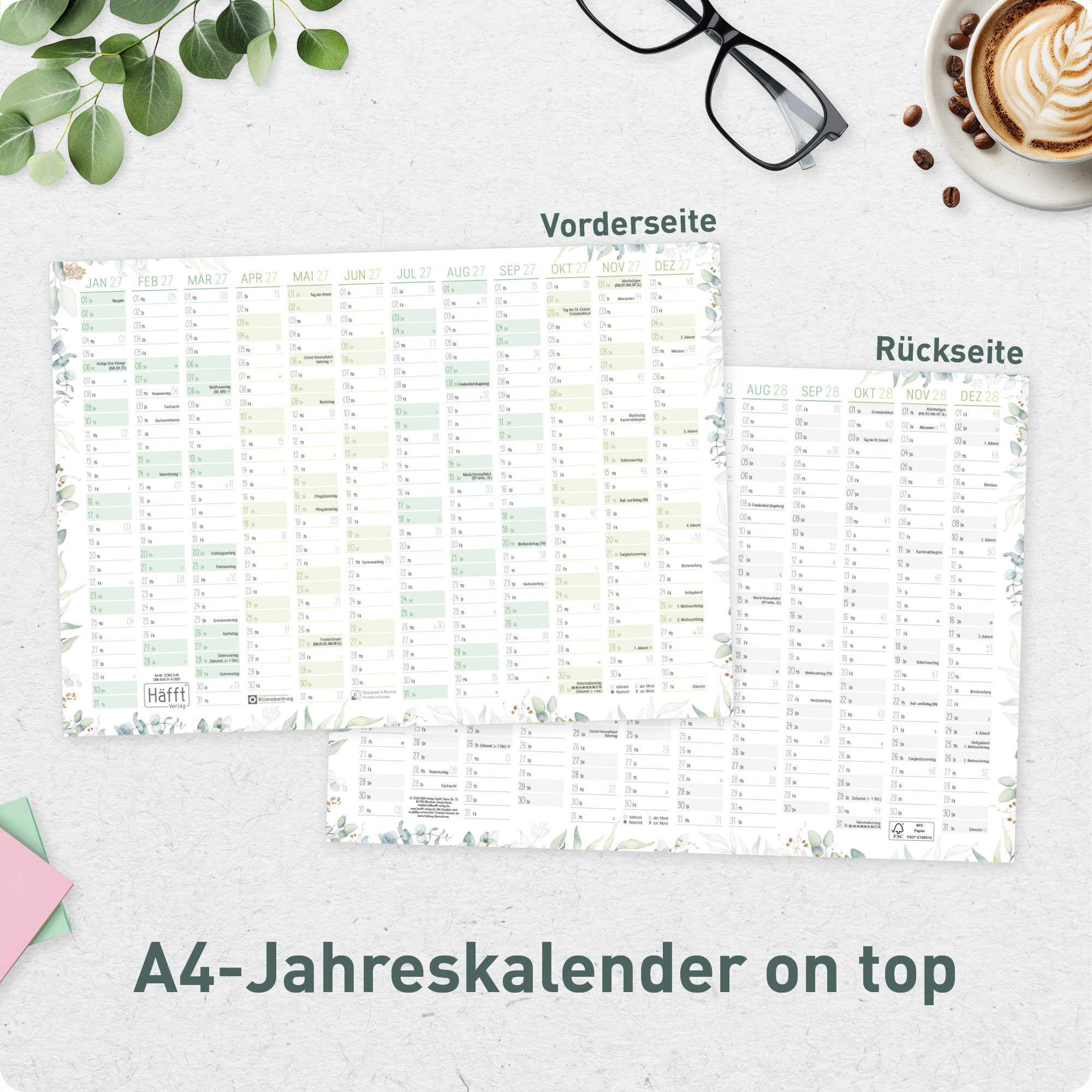 Artikelbild 6 des Artikels “Wandkalender 2027 A3 quer [Blattgold] “