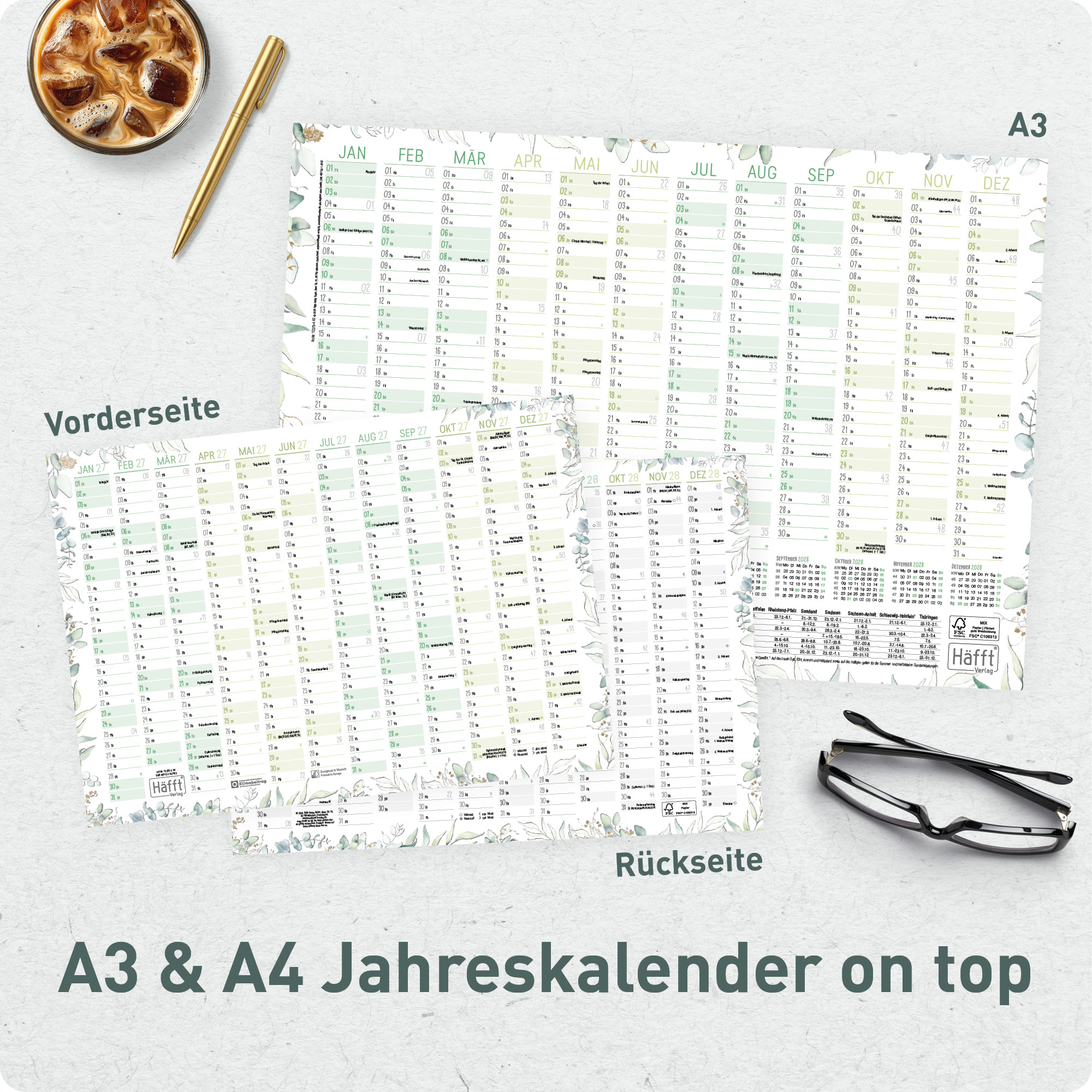 Artikelbild 6 des Artikels “Wandkalender 2027 A2 gefalzt quer [Blattgold] “