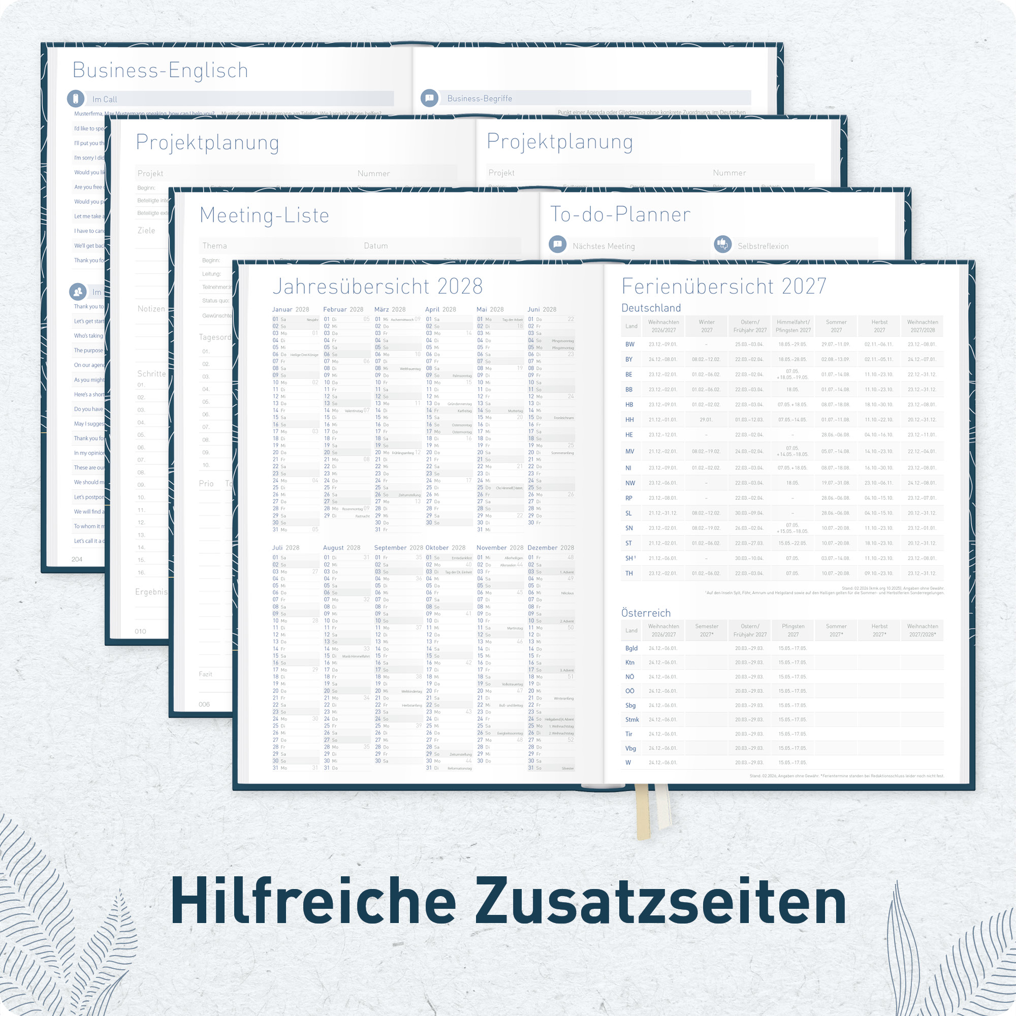 Artikelbild 6 des Artikels “Business-Timer A5 2027 [Fine Leaves blue] “