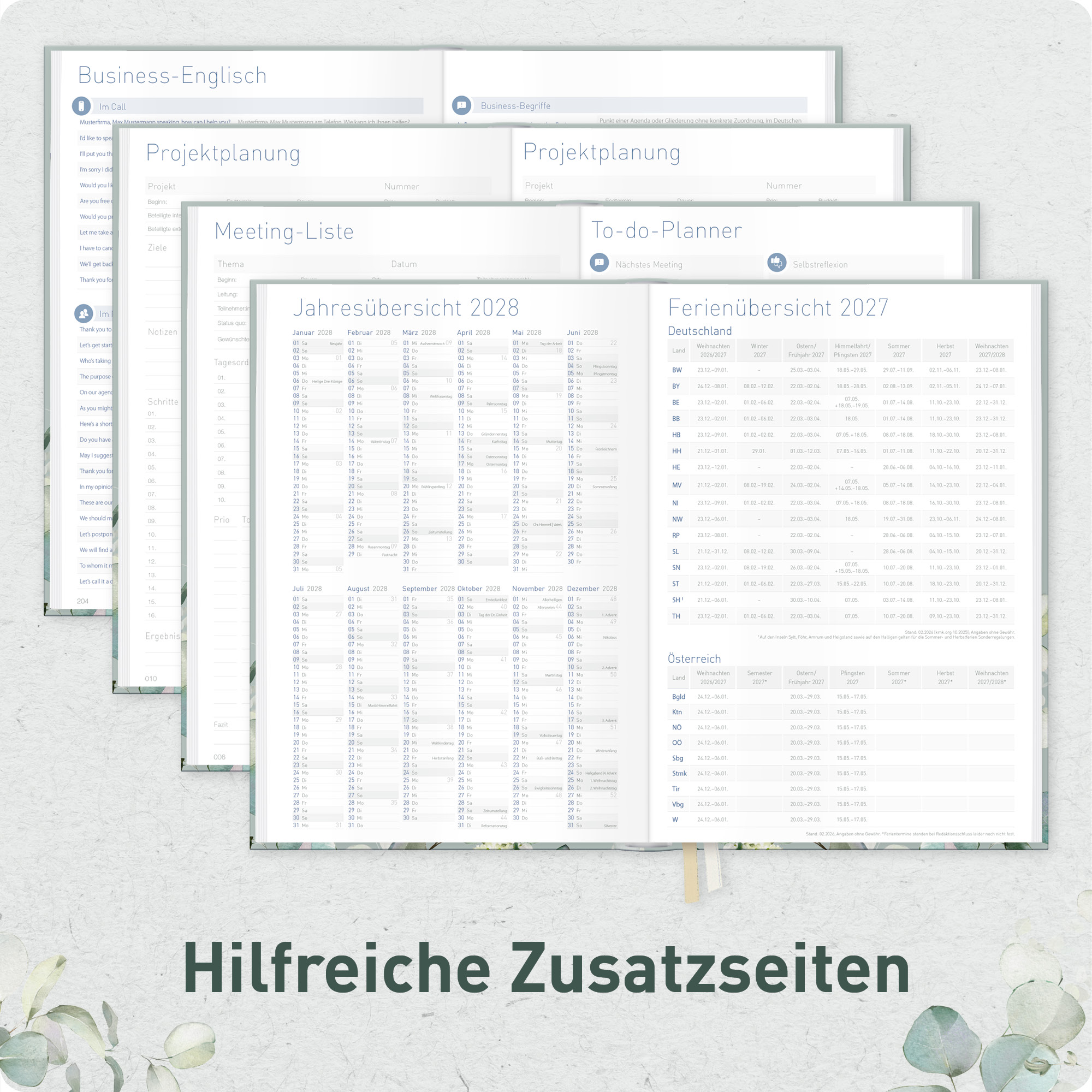 Artikelbild 6 des Artikels “Business-Timer A5 2027 [Minty Leaves] “