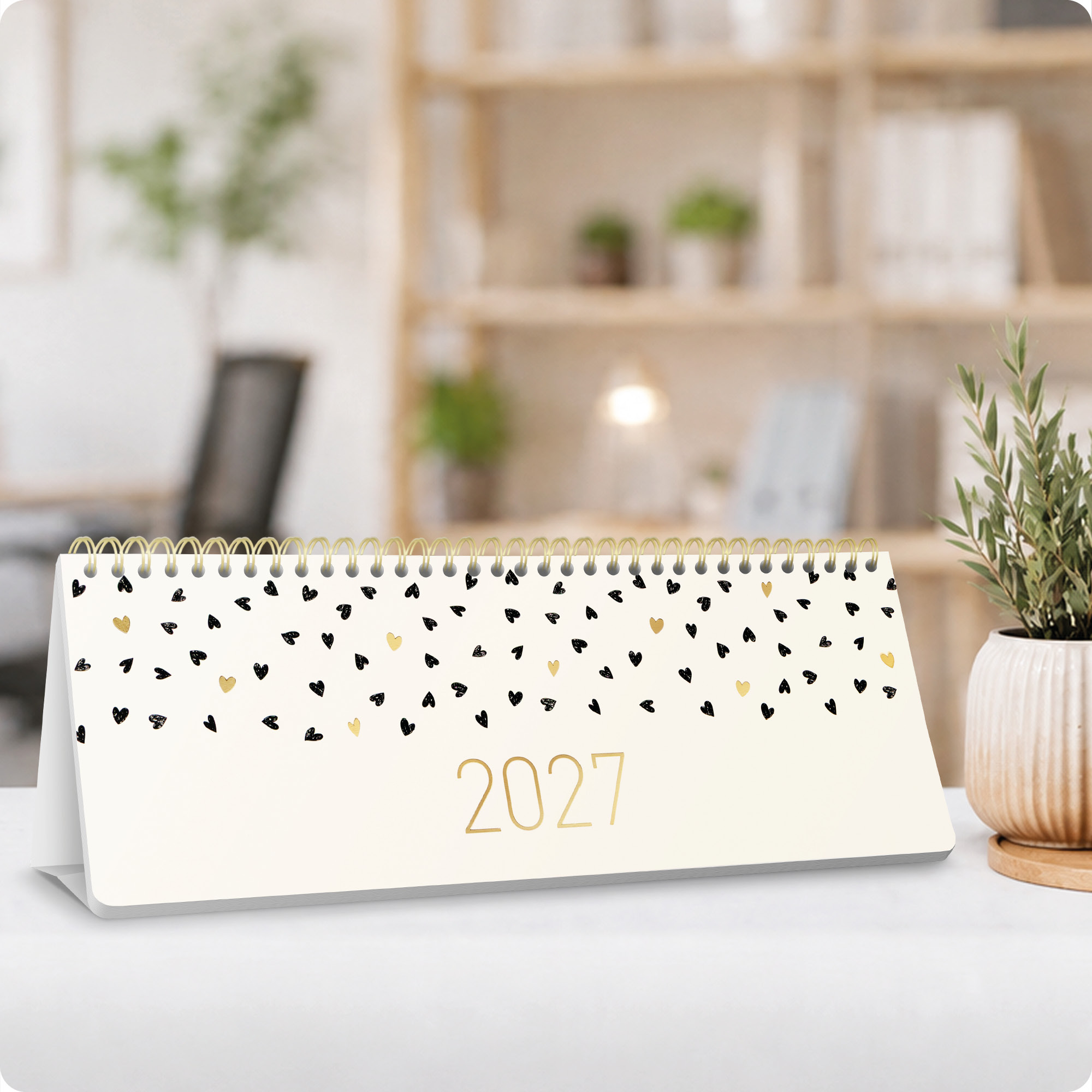 Artikelbild 6 des Artikels “Wochen-Tischkalender 2027 mit Aufsteller [Golden Hearts] “