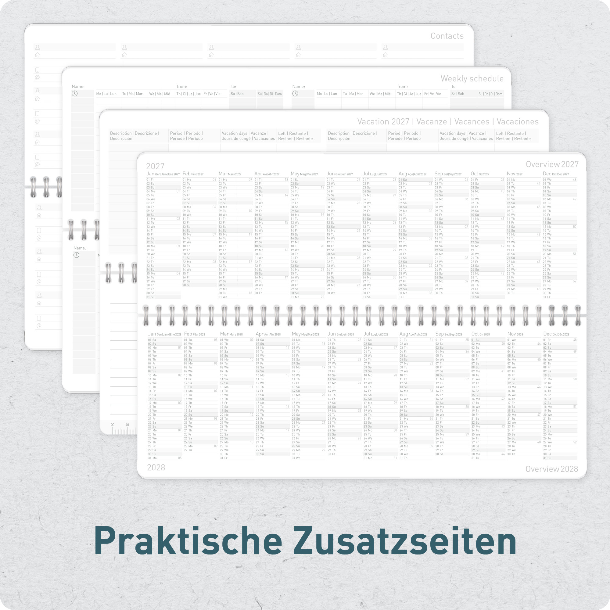 Artikelbild 6 des Artikels “Internationaler Wochen-Tischkalender quer 2027 [Black Edition] “