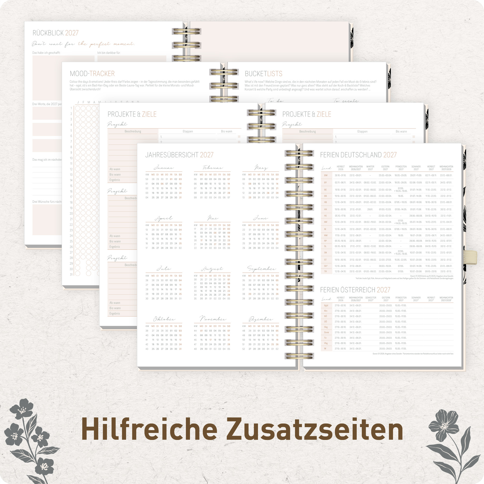 Artikelbild 6 des Artikels “Lieblings-Timer Deluxe A5 2027 [Black Flower] “