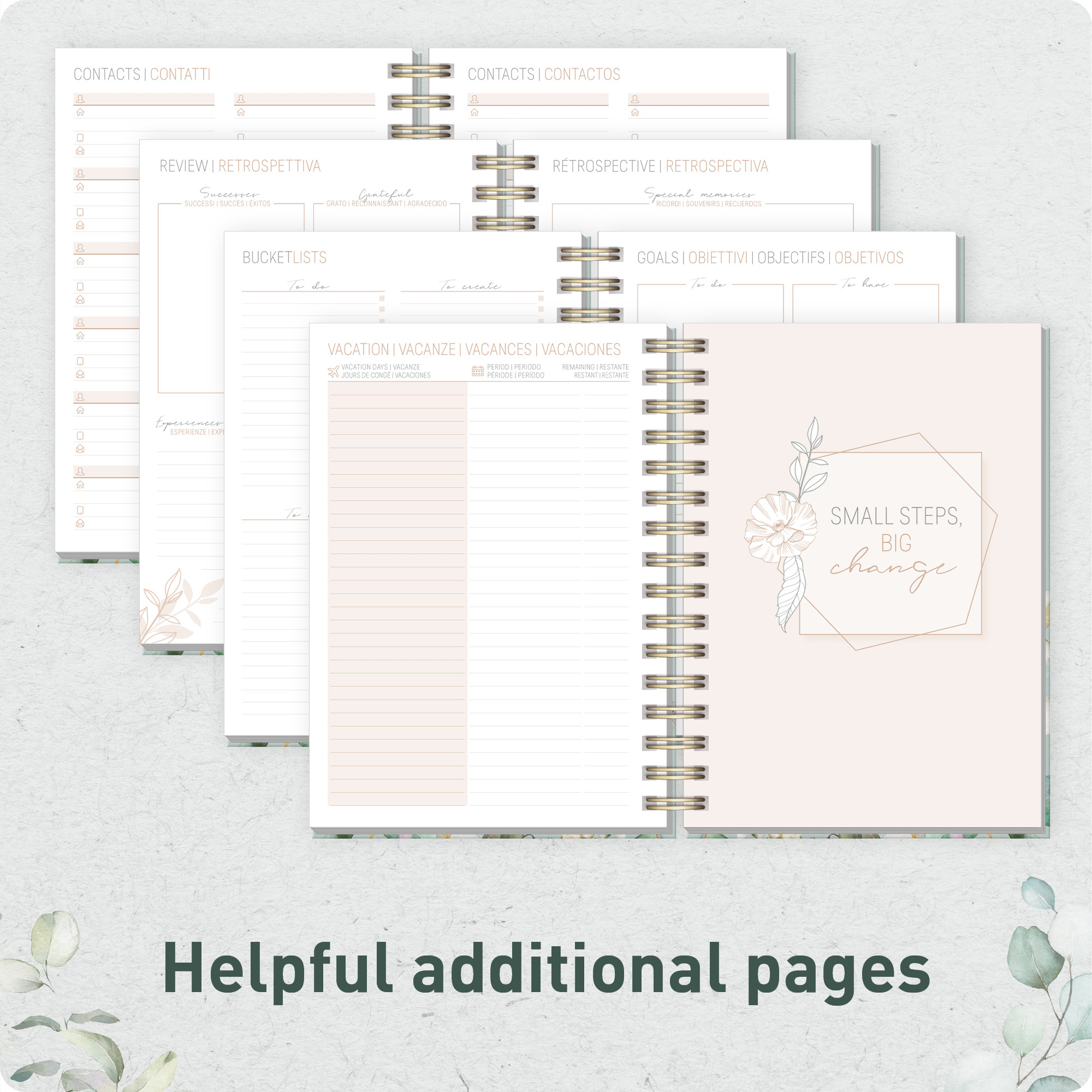 Artikelbild 6 des Artikels “Lieblings-Timer A5 2027 Englisch (+ IT/FR/ES) [Minty Leaves] “