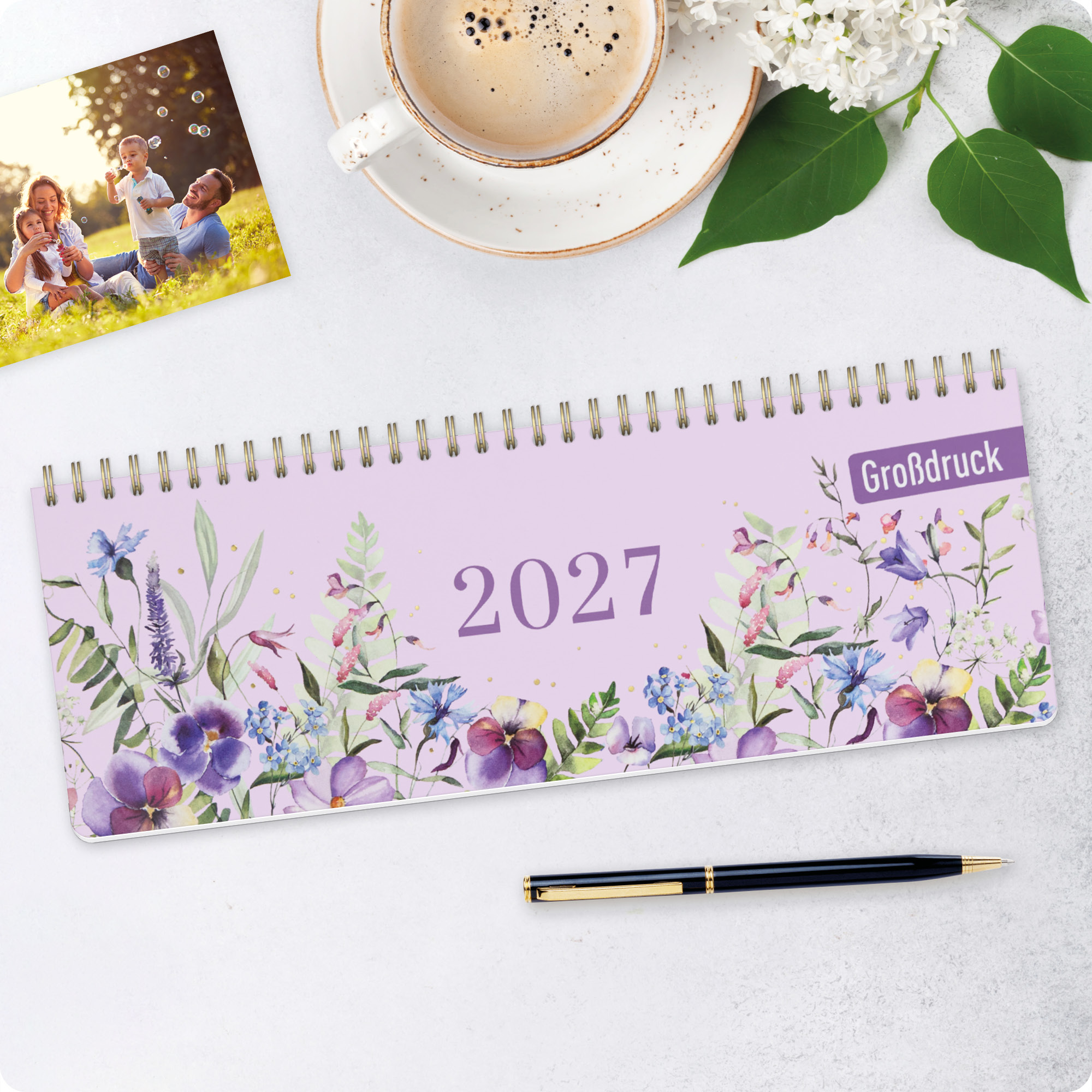Artikelbild 6 des Artikels “Wochen-Tischkalender 2027 Großdruckkalender quer [Blütentraum] “