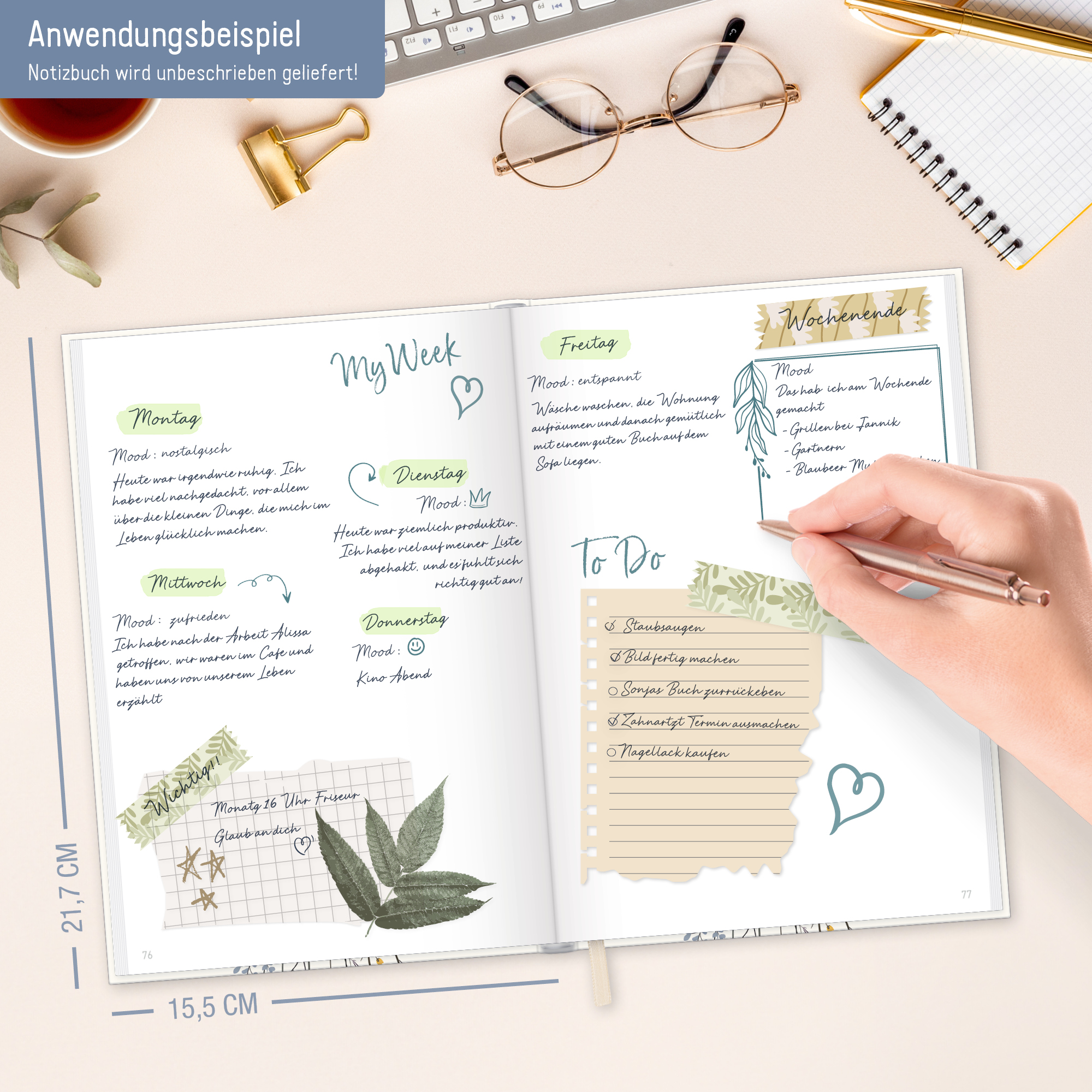 Artikelbild 6 des Artikels “Notizbuch Classic A5+ blanko [Flower Joy] “