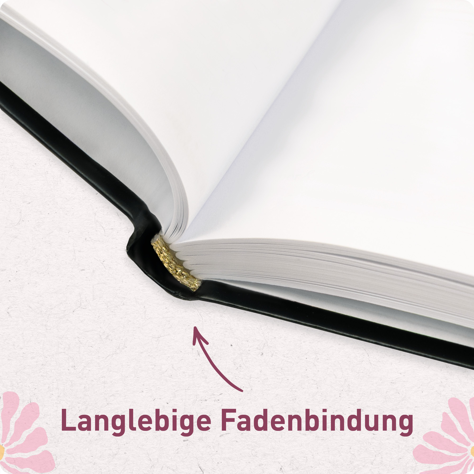 Artikelbild 6 des Artikels “paper&you Notizbuch A5+ blanko [Pink Flowers] “