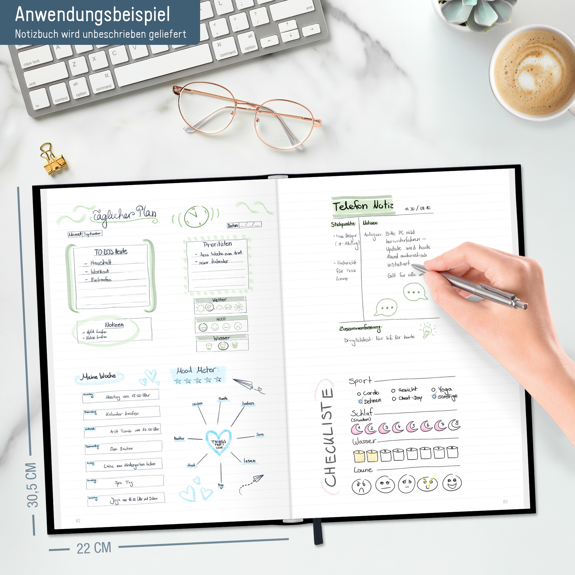 Artikelbild 6 des Artikels “paper&you Notizbuch A4+ liniert [Black Edition] “