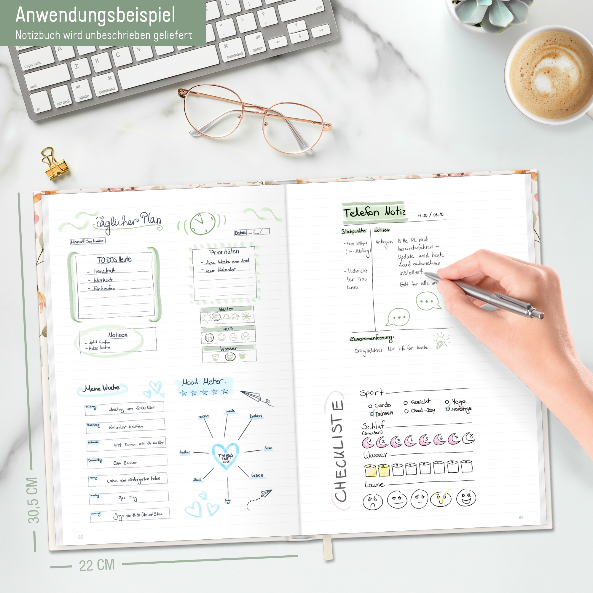 Artikelbild 6 des Artikels “paper&you Notizbuch A4+ liniert [Wild Blossoms] “