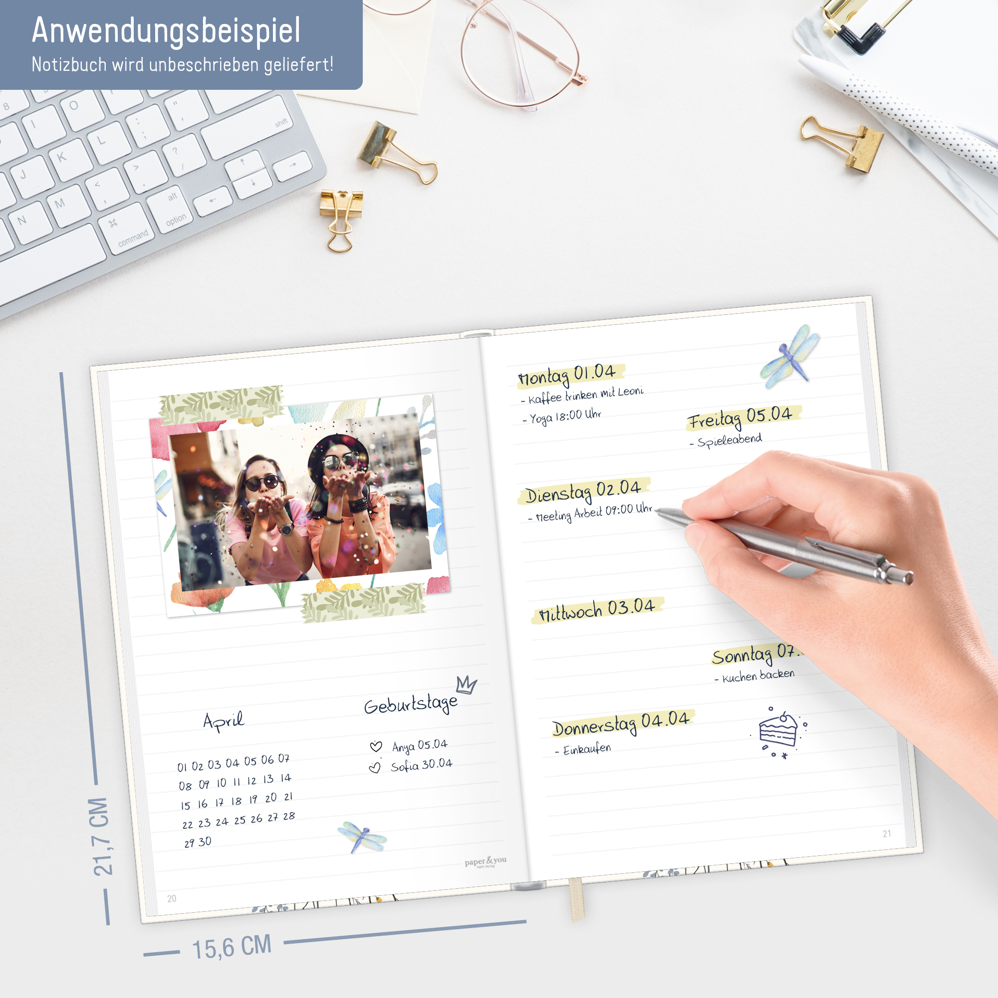 Artikelbild 6 des Artikels “paper&you Notizbuch Classic A5+ liniert [Flower Joy] “