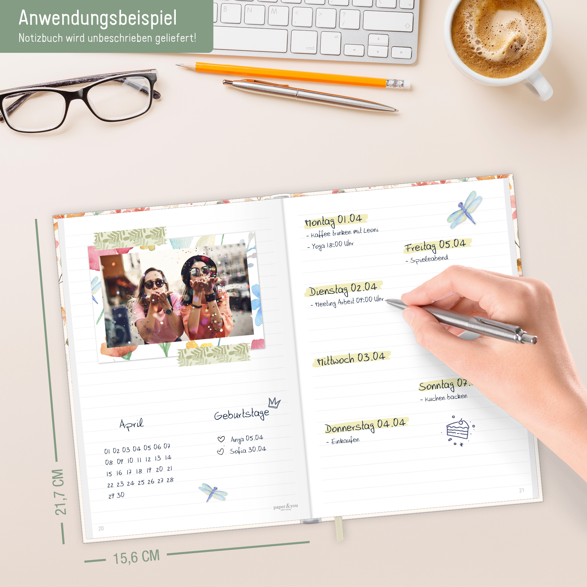 Artikelbild 6 des Artikels “paper&you Notizbuch Classic A5+ liniert [Wild Blossoms] “