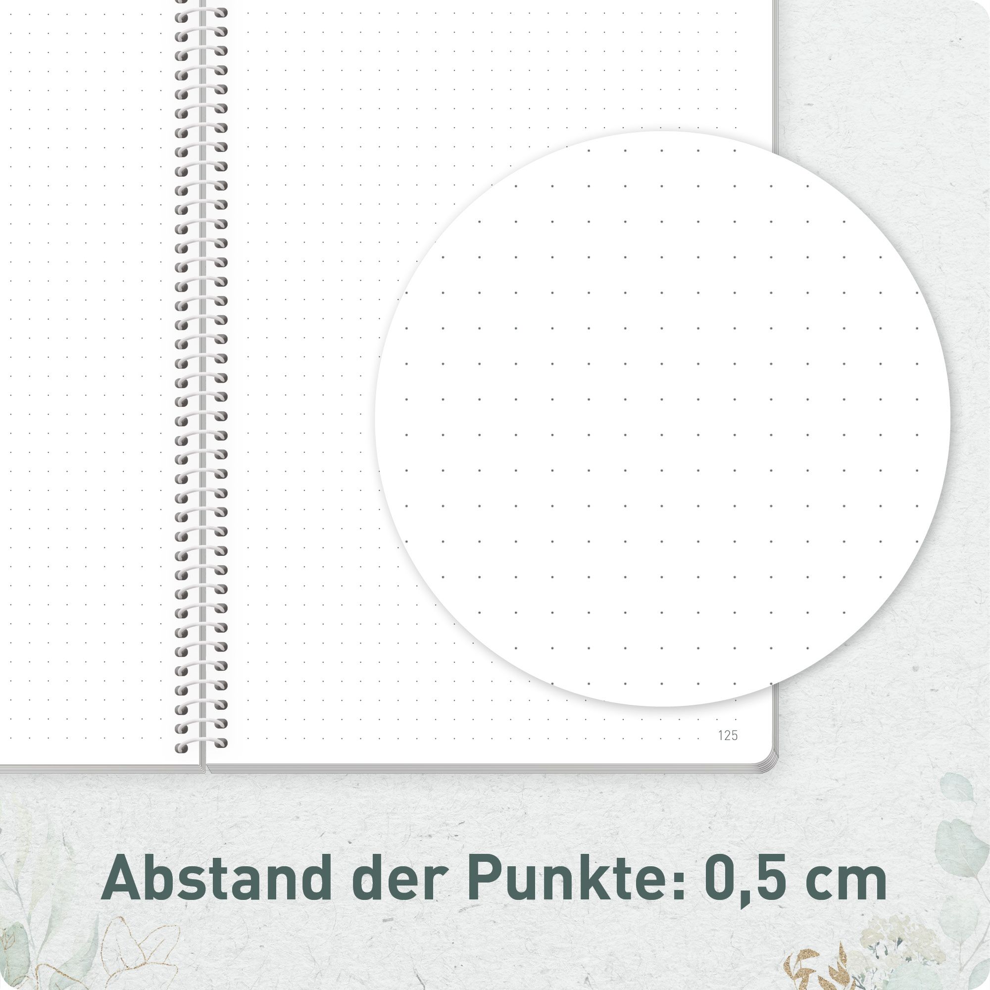 Artikelbild 6 des Artikels “Bullet Journal dotted A5 mit Spiralbindung [Blattgold] “